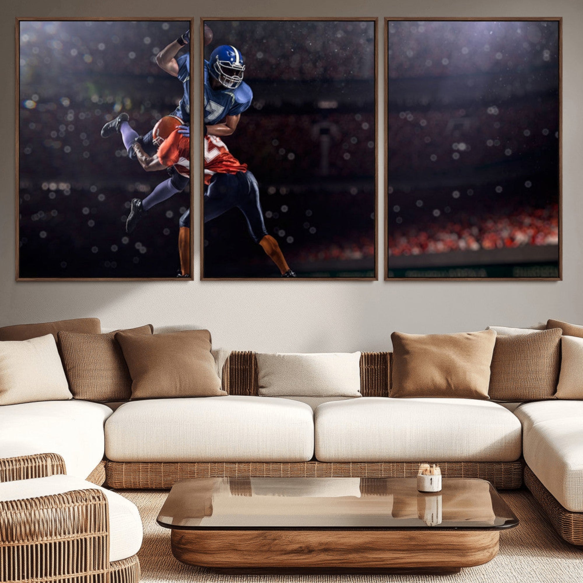 68009-MGV-CV-36X24-American Football Wall Art Canvas Print, Stadium Sport Wall Art Print