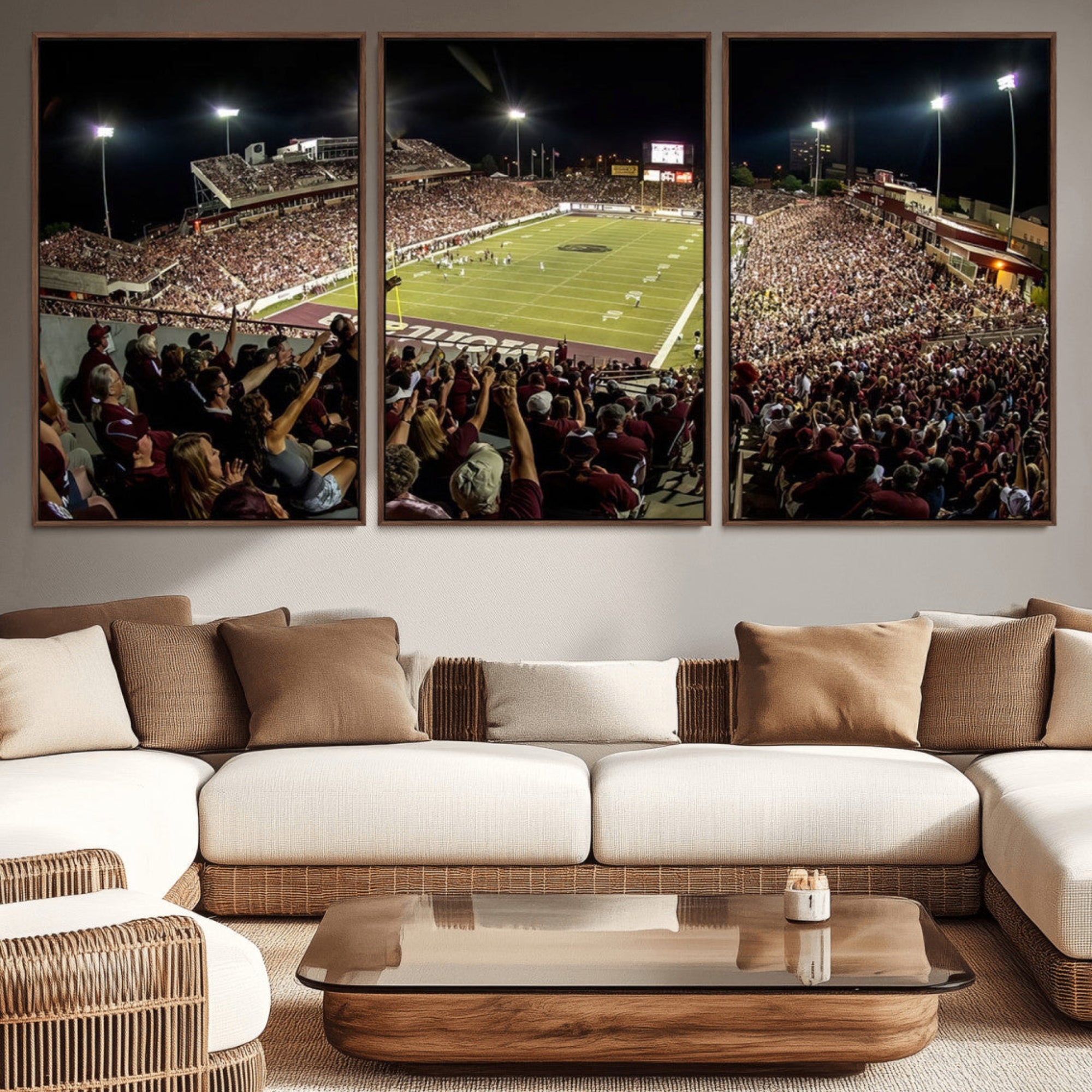 94126-MGV-CV-36X24-Washington-Grizzly Stadium Canvas Wall Art – Exciting Game Night Atmosphere Captured in Panoramic