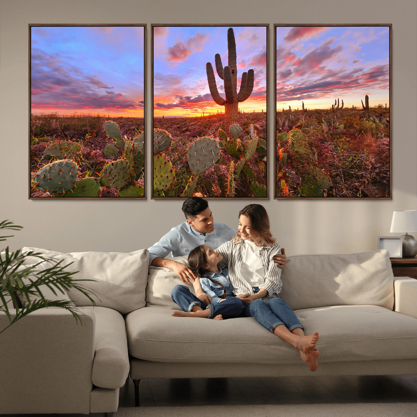 MGV-FC-60X30-3P - Arizona Desert Sunset Wall Art Canvas Print