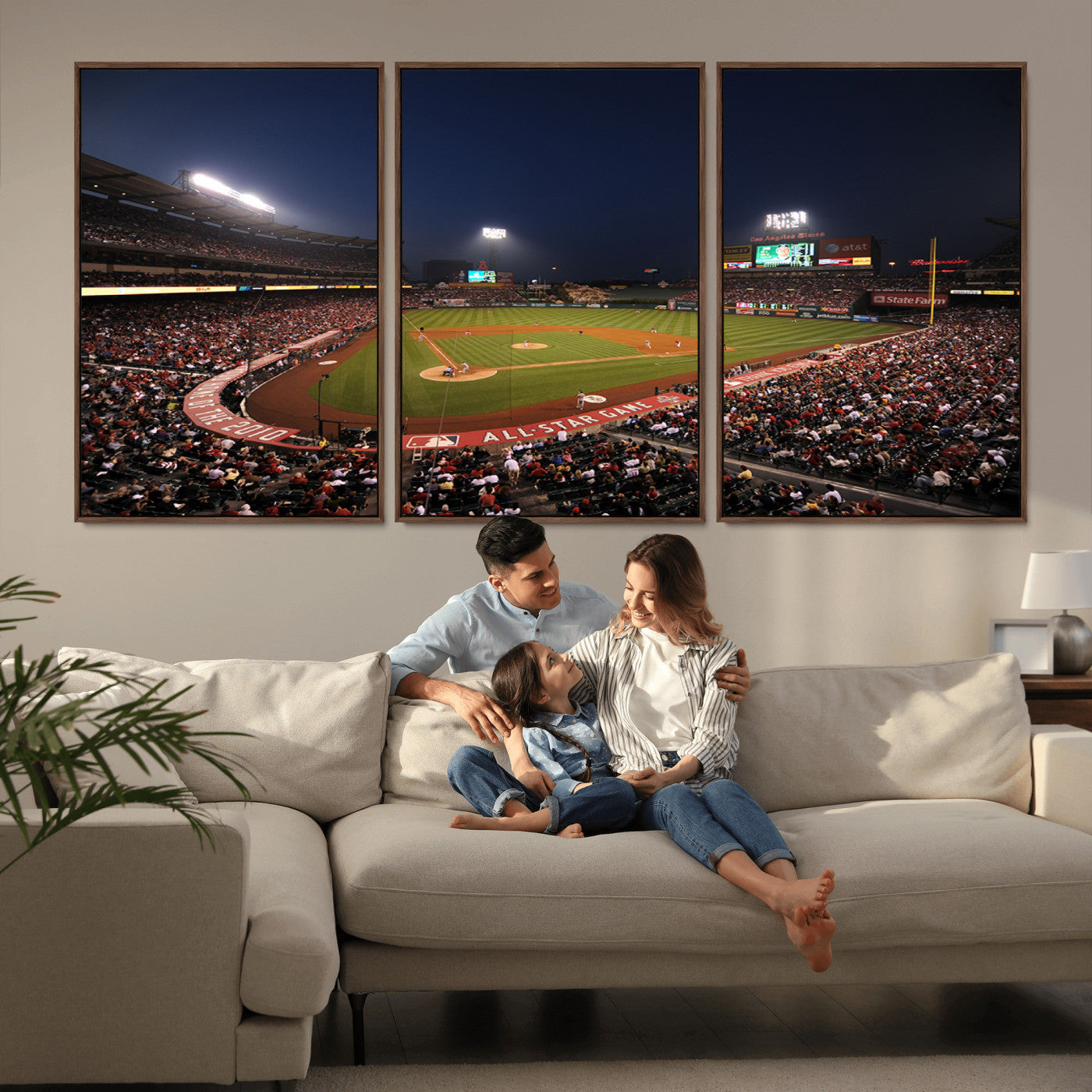 MGV-FC-60X30-3P - Los Angeles Angels Baseball Team Print - Anaheim Angel Stadium Wall Art Canvas Print