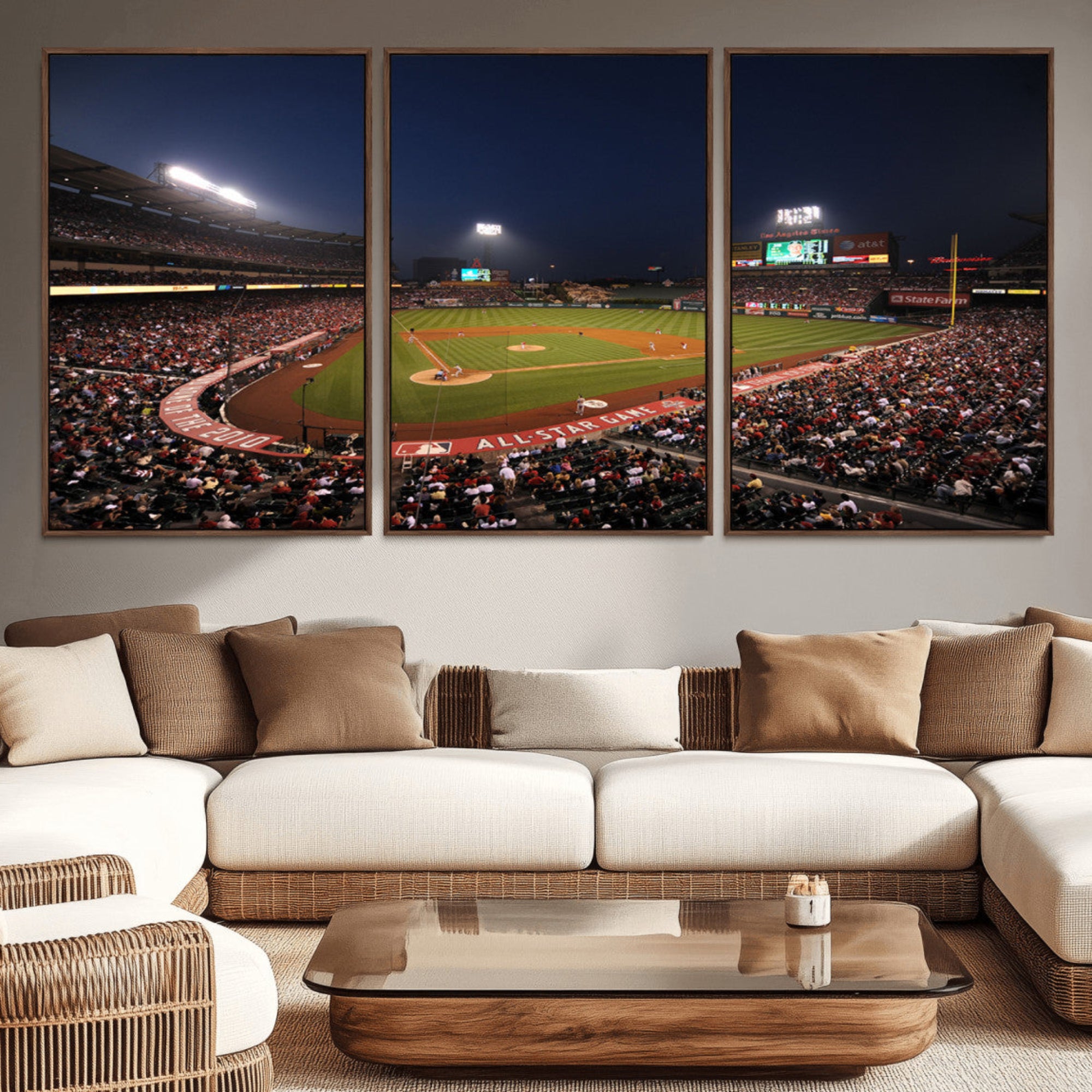 88896-MGV-CV-36X24-Los Angeles Angels Baseball Team Print - Anaheim Angel Stadium Wall Art Canvas Print