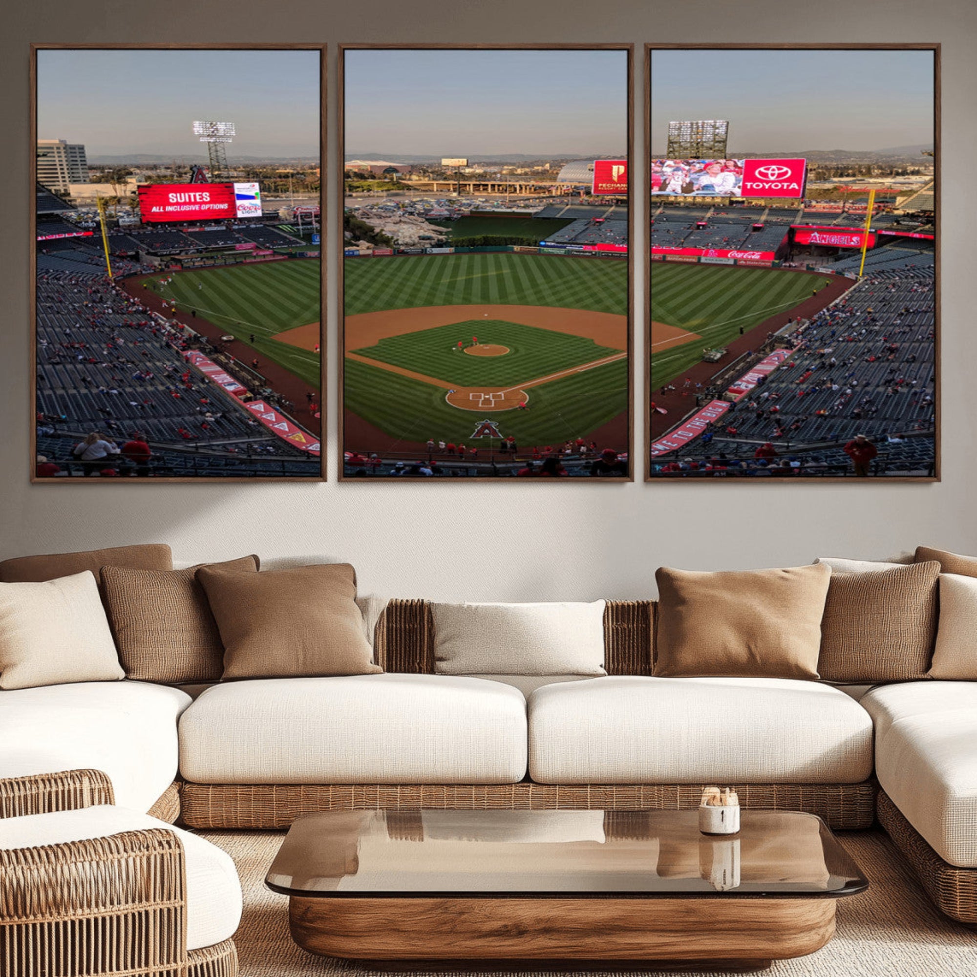 45864-MGV-CV-36X24-Los Angeles Angels Baseball Canvas Print - Anaheim Angel Stadium Wall Art Canvas Print