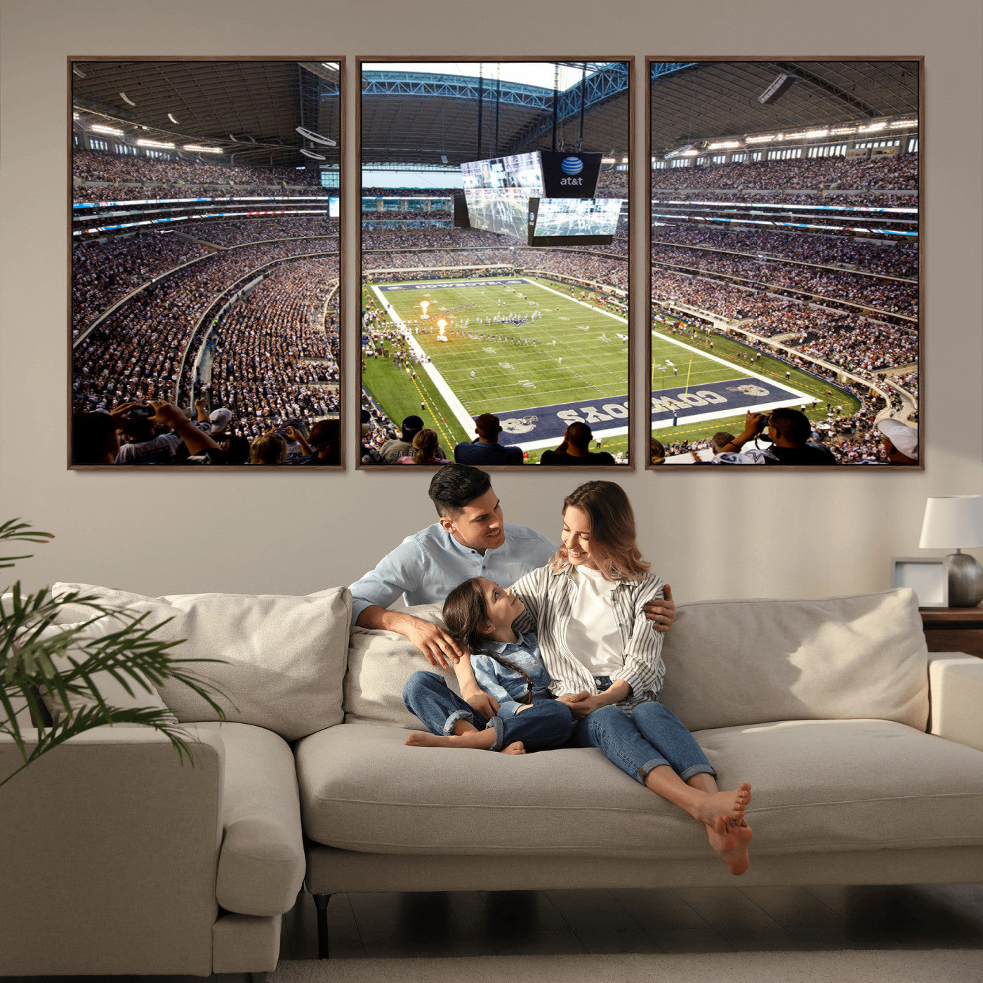 MGV-FC-60X30-3P - Dallas Cowboys Football Team Print - Arlington AT&T Stadium Wall Art Canvas Print
