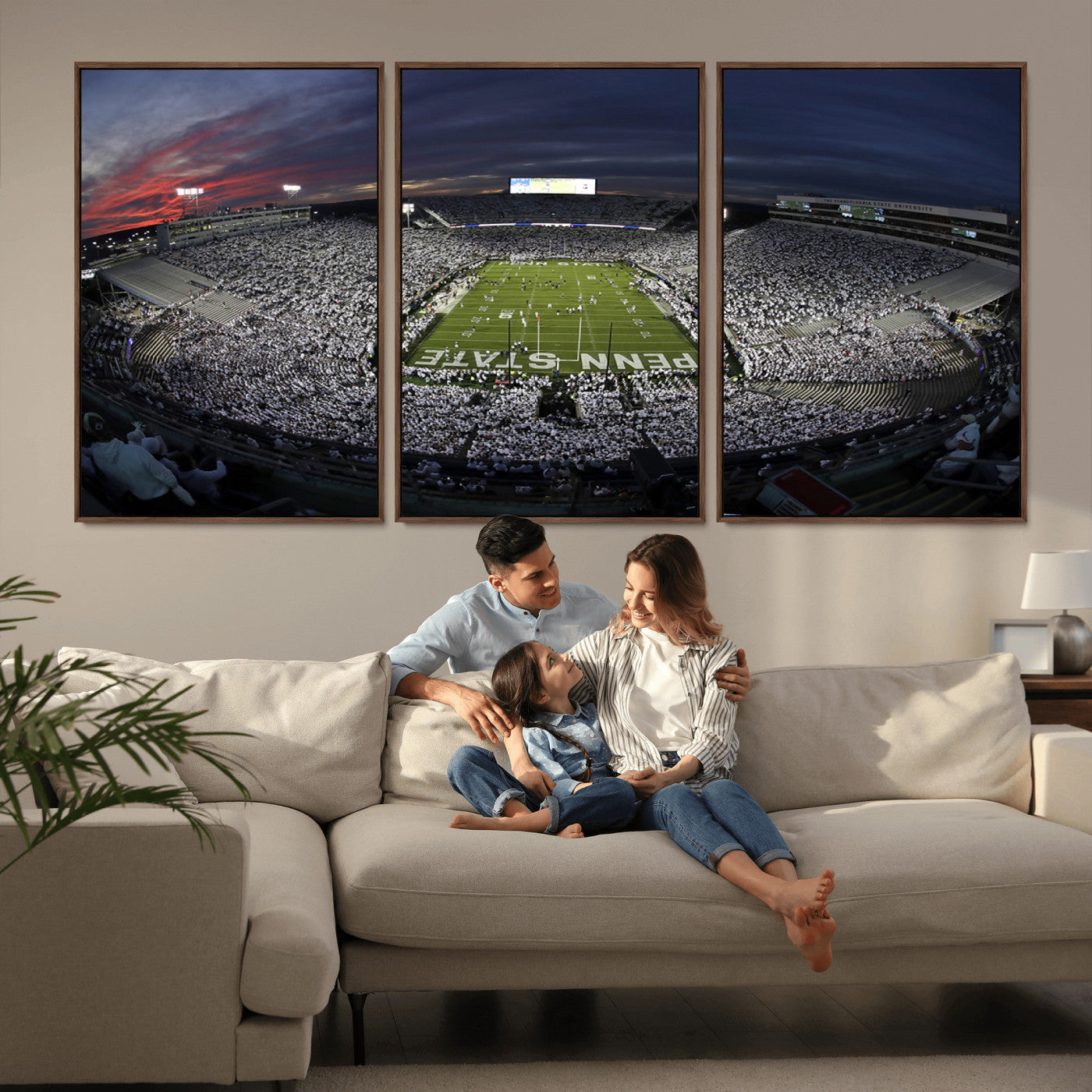 MGV-FC-60X30-3P - Penn State University Nittany Lions Football Team Print - University Park Beaver Stadium Wall Art