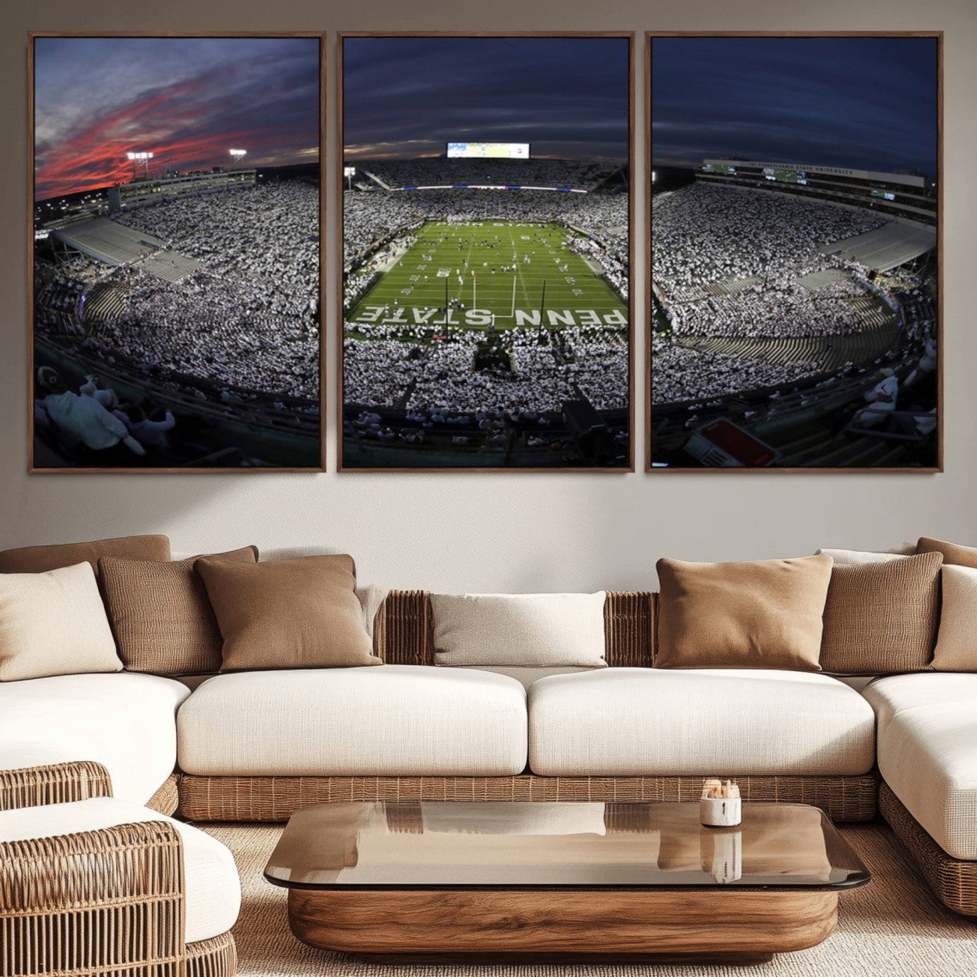 59877-MGV-CV-36X24-Penn State University Nittany Lions Football Team Print - University Park Beaver Stadium Wall Art