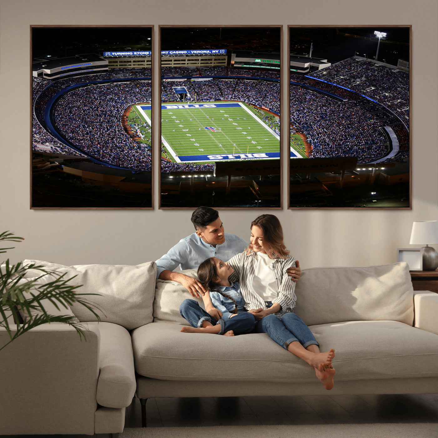 MGV-FC-60X30-3P - Buffalo Bills NFL Football Team Print - Highmark Stadium Wall Art Canvas Print