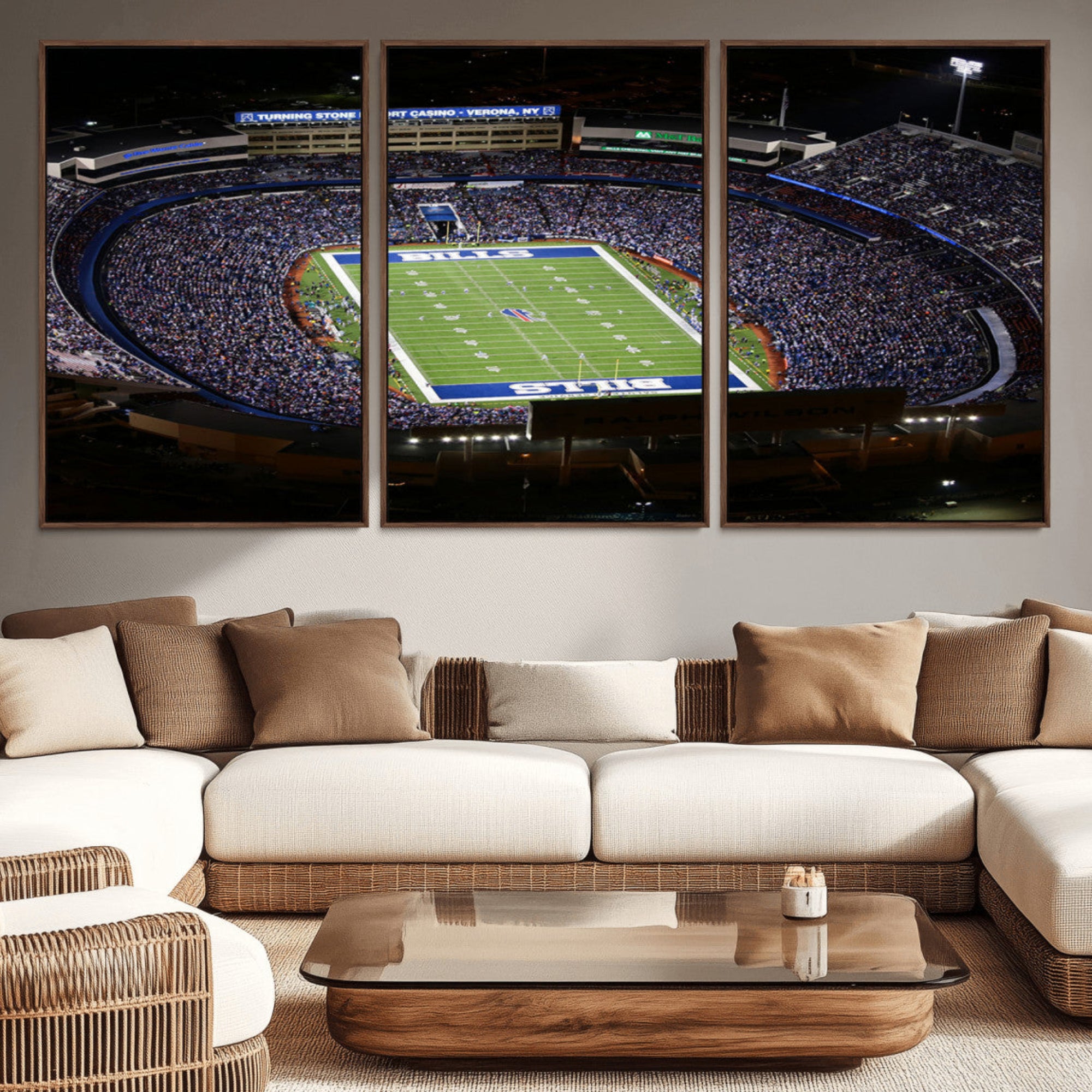 19030-MGV-CV-36X24-Buffalo Bills NFL Football Team Print - Highmark Stadium Wall Art Canvas Print