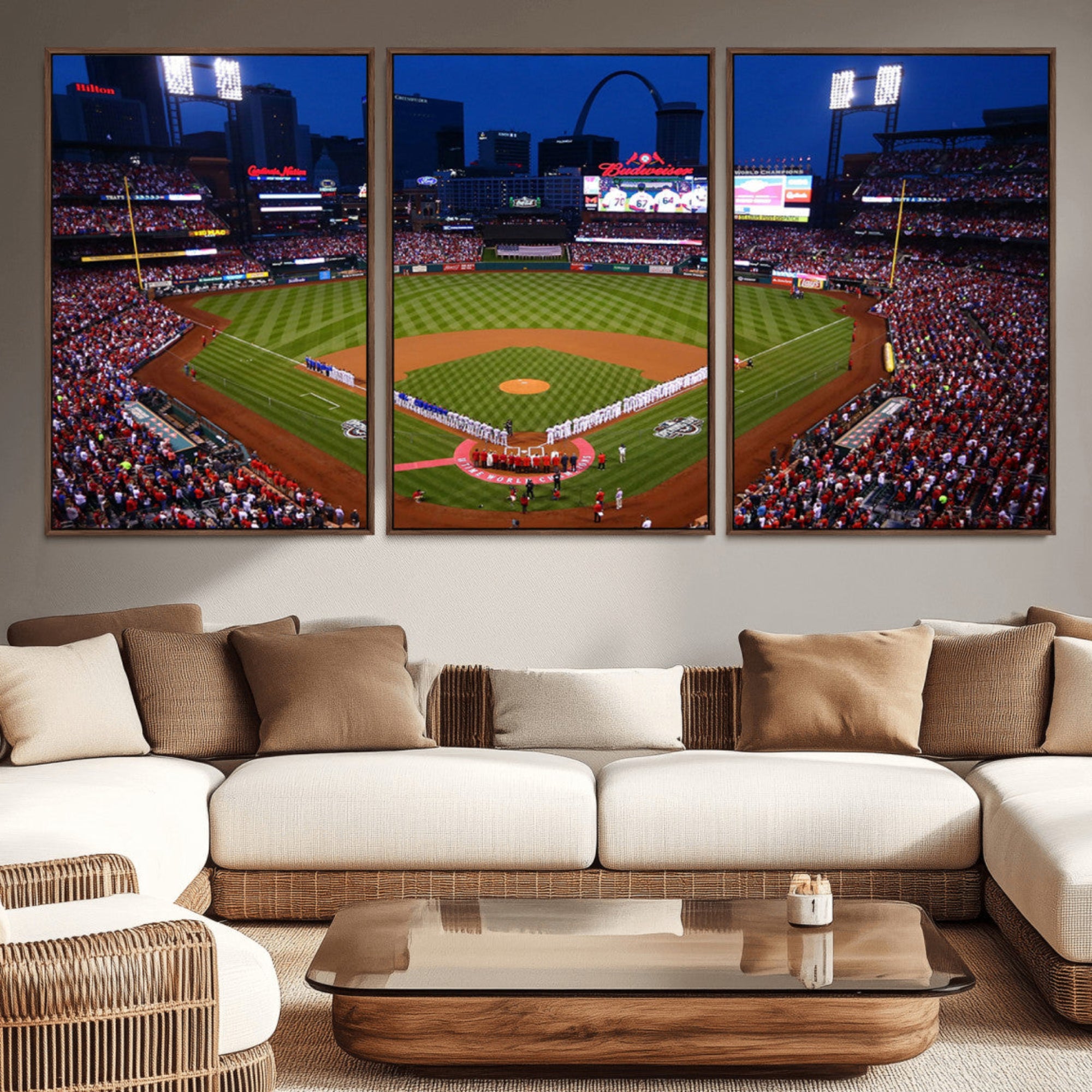 11925-MGV-CV-36X24-St. Louis Cardinals Baseball Team Print - Busch Stadium Wall Art Canvas Print