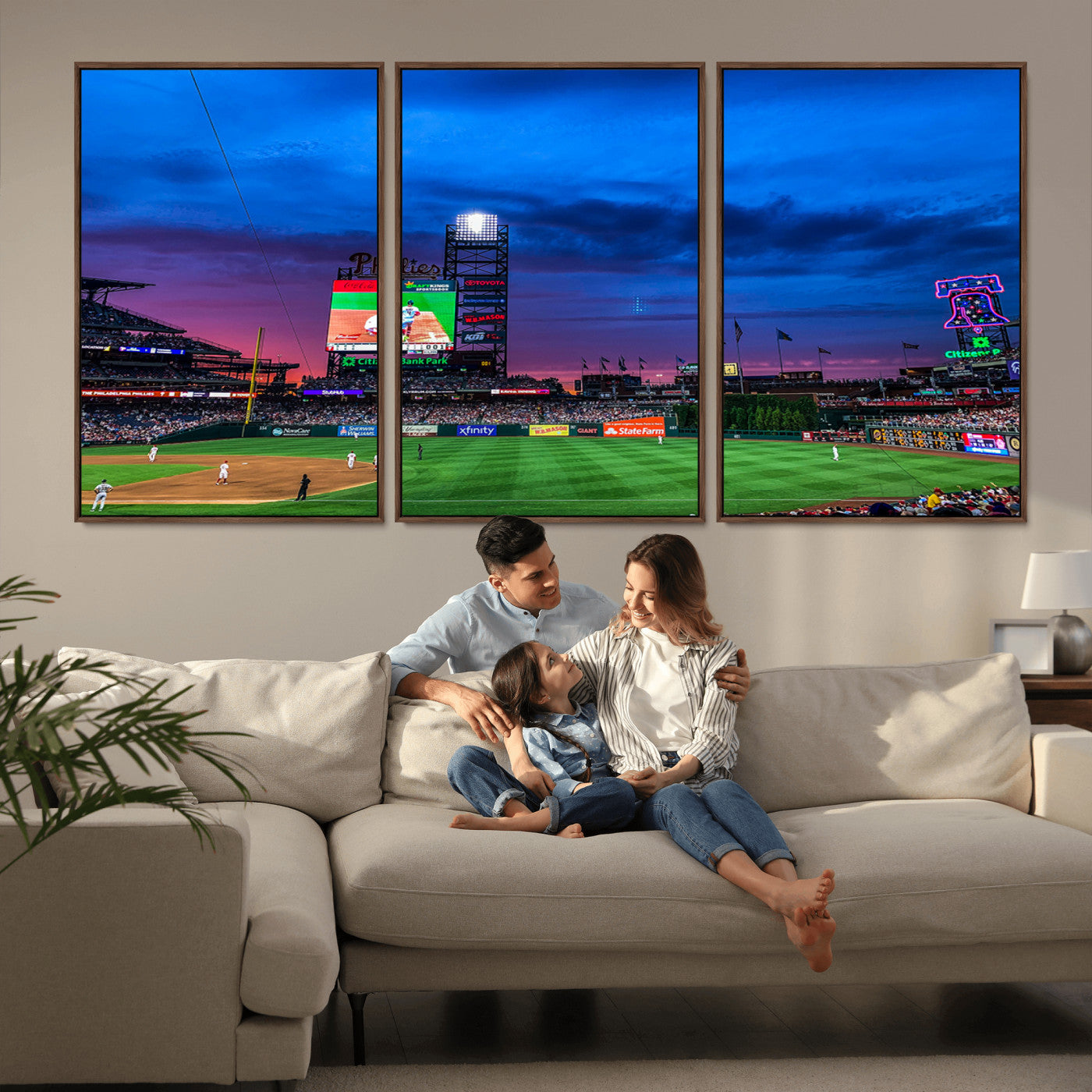 MGV-FC-60X30-3P - Philadelphia Phillies Baseball Team Print - Philadelphia Citizens Bank Park Stadium Canvas Wall Art