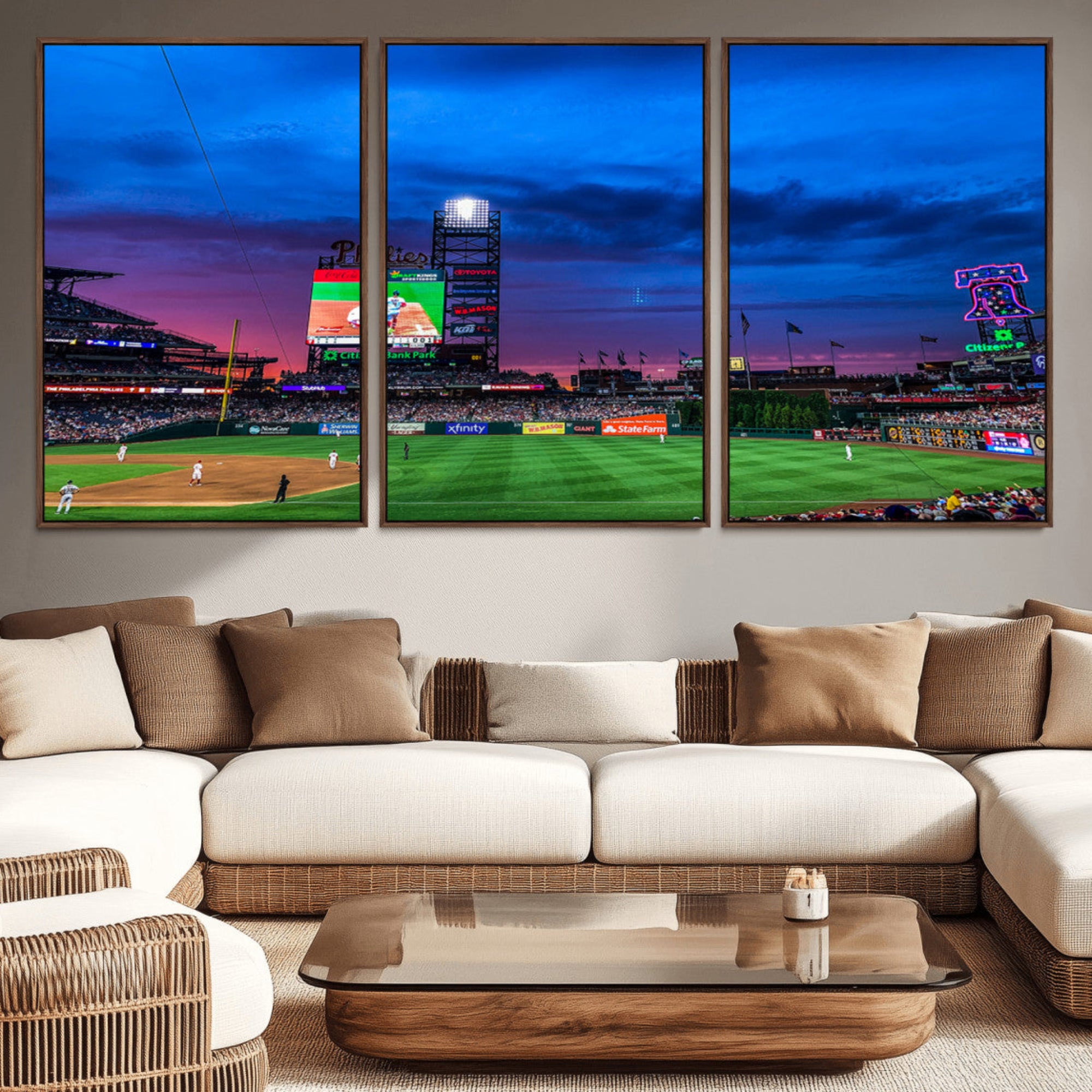 20427-MGV-CV-36X24-Philadelphia Phillies Baseball Team Print - Philadelphia Citizens Bank Park Stadium Canvas Wall Art