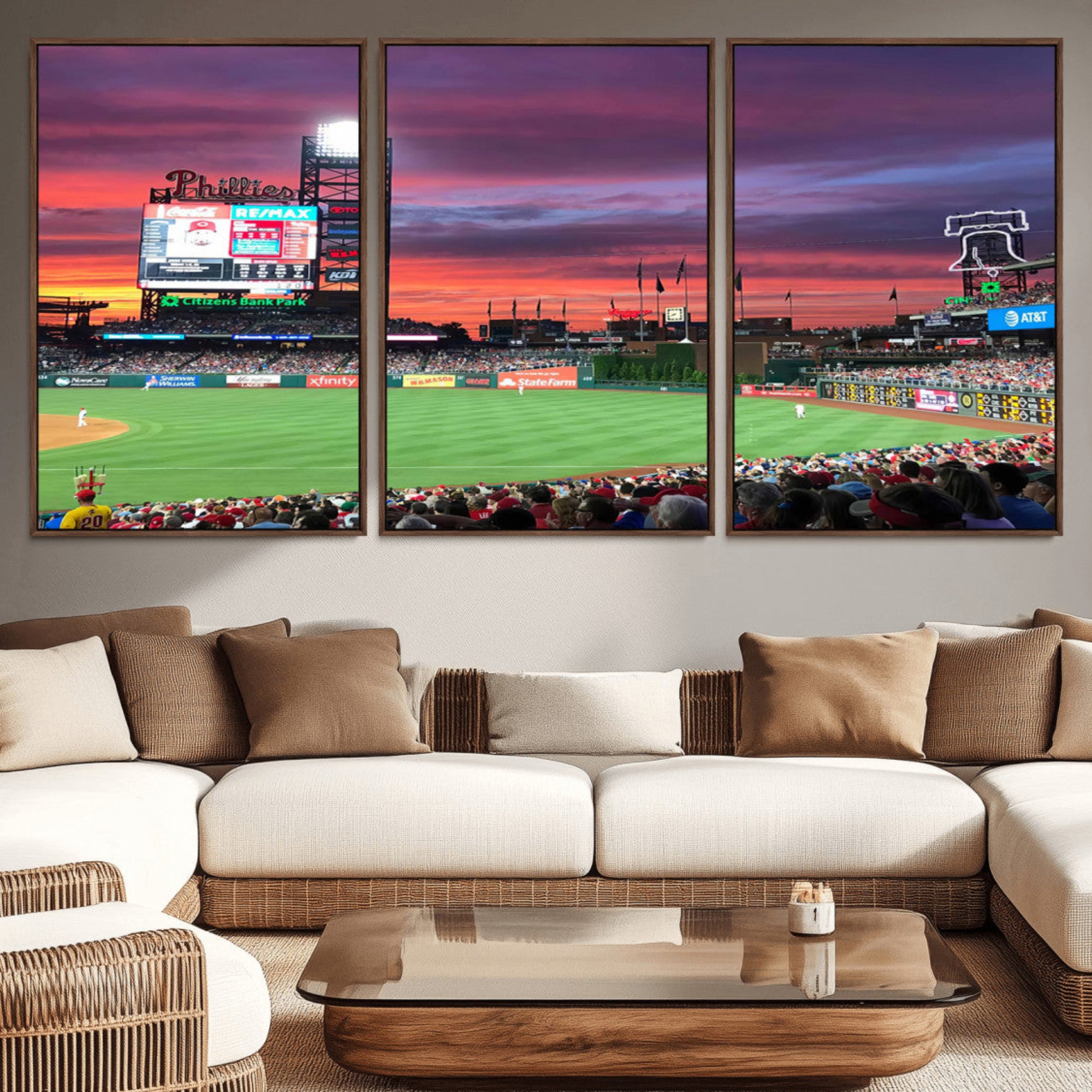 99918-MGV-CV-36X24-Philadelphia Phillies Baseball Team Print - Philadelphia Citizens Bank Park Stadium Wall Art Canvas