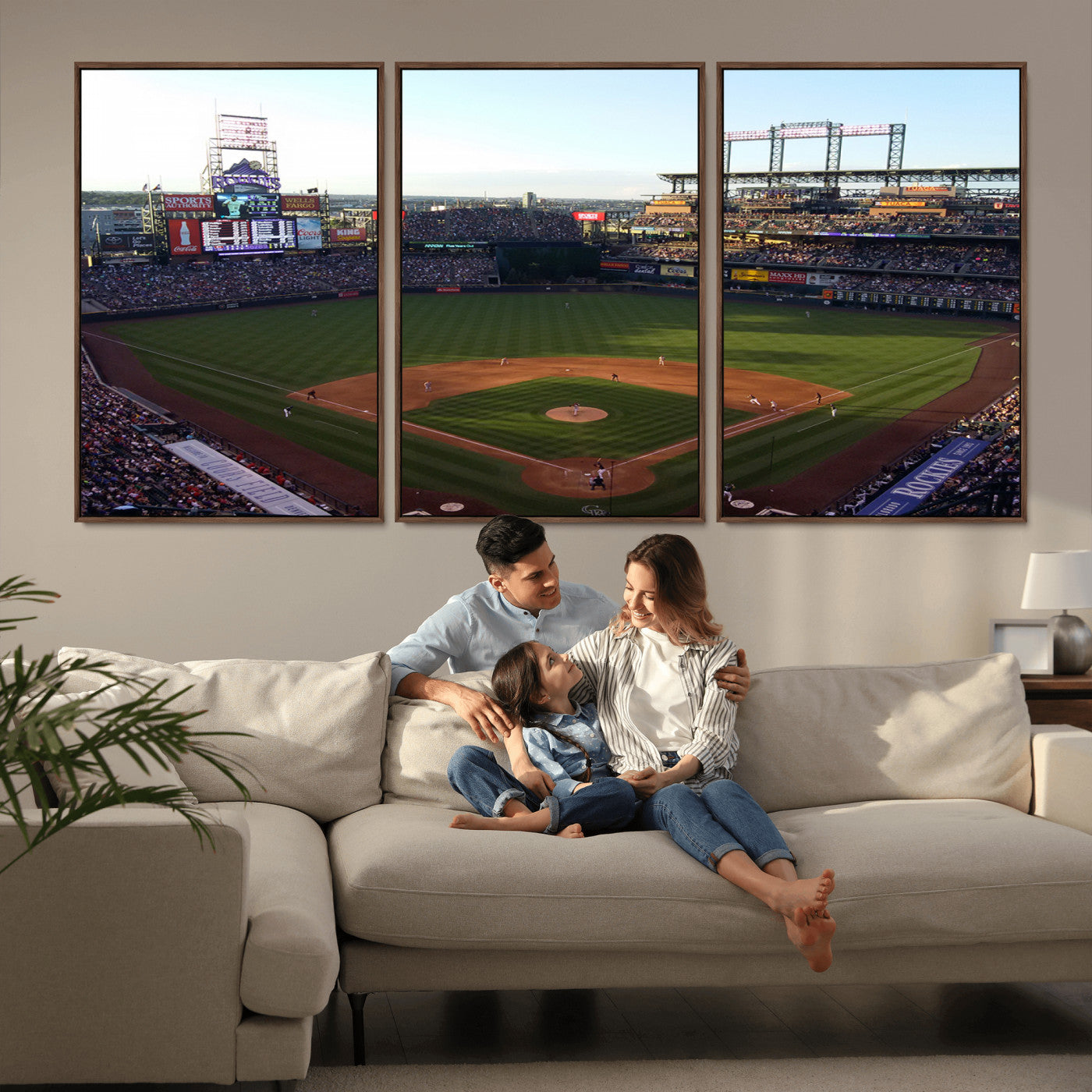 MGV-FC-60X30-3P - Colorado Rockies Coors Field Wall Art Canvas Print - MLB Baseball Stadium