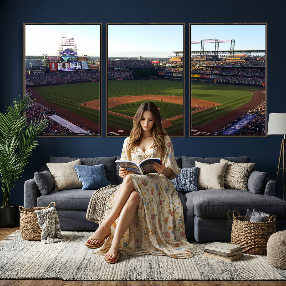 21638-MGV-CV-36X24 - Colorado Rockies Coors Field Wall Art Canvas Print, MLB Baseball Stadium