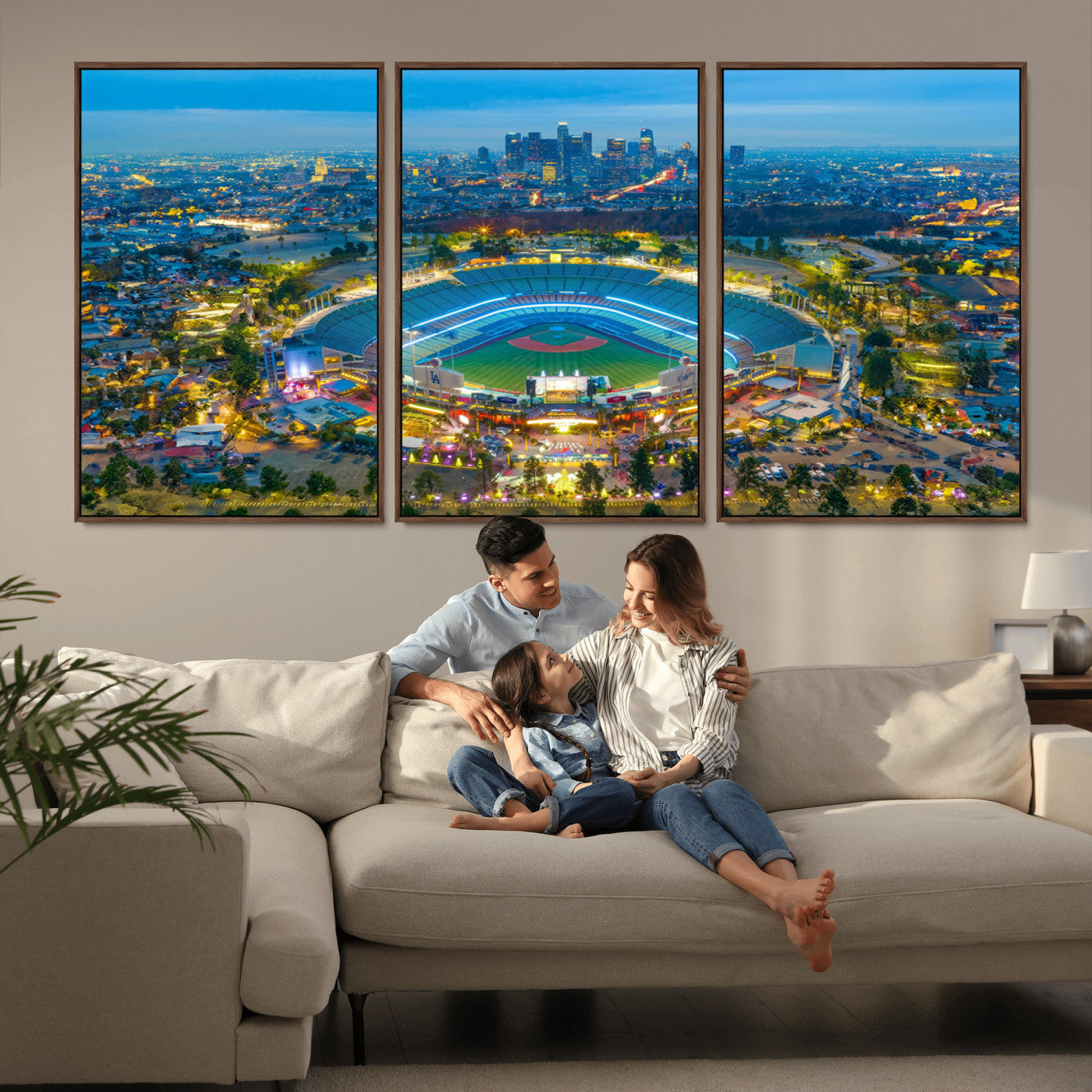 MGV-FC-60X30-3P - Los Angeles Dodgers Wall Art Canvas, Dodger Stadium Wall Art Canvas Print - MLB Baseball Stadium