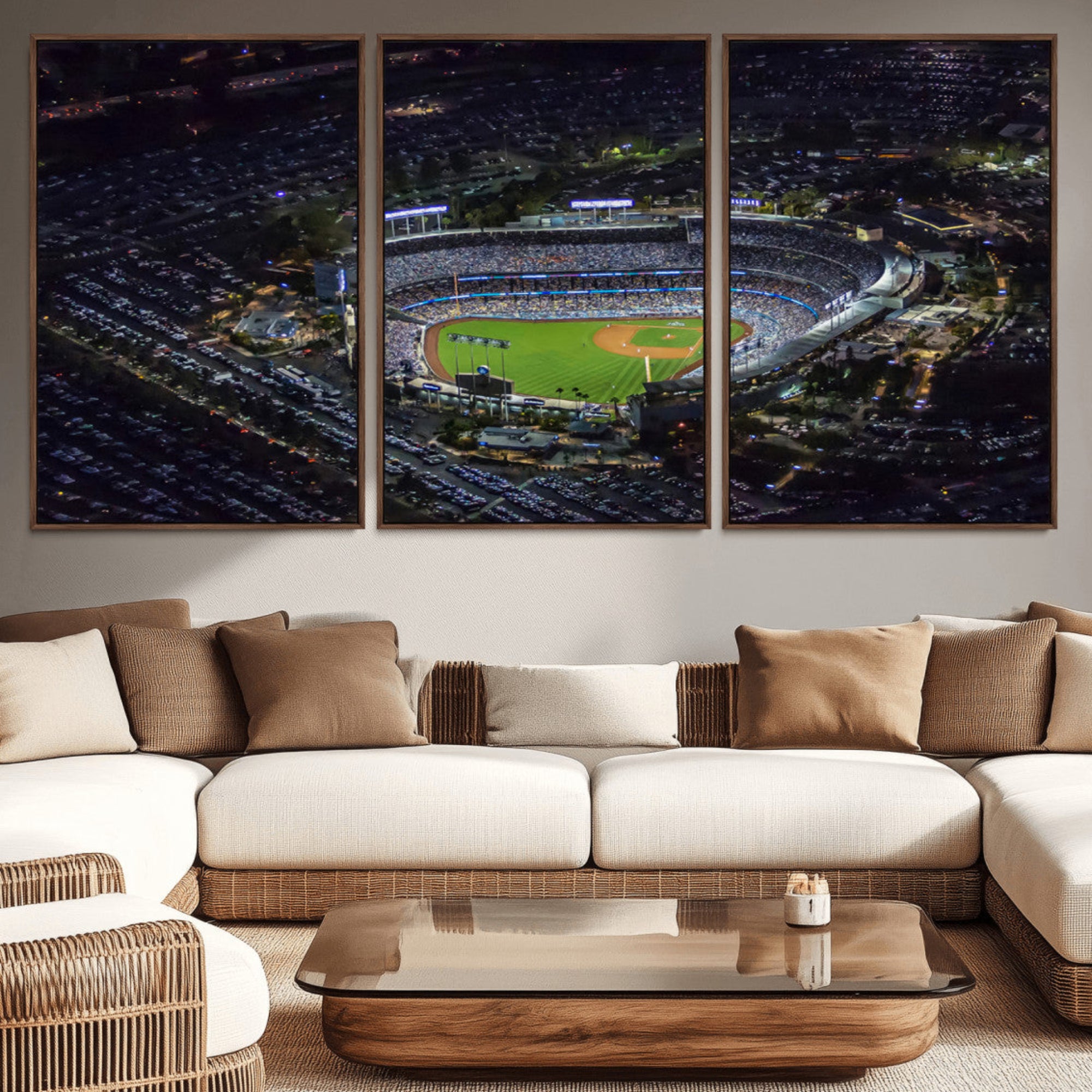 20932-MGV-CV-36X24-Los Angeles Dodgers Dodger Stadium Wall Art Canvas Print - MLB Baseball Stadium