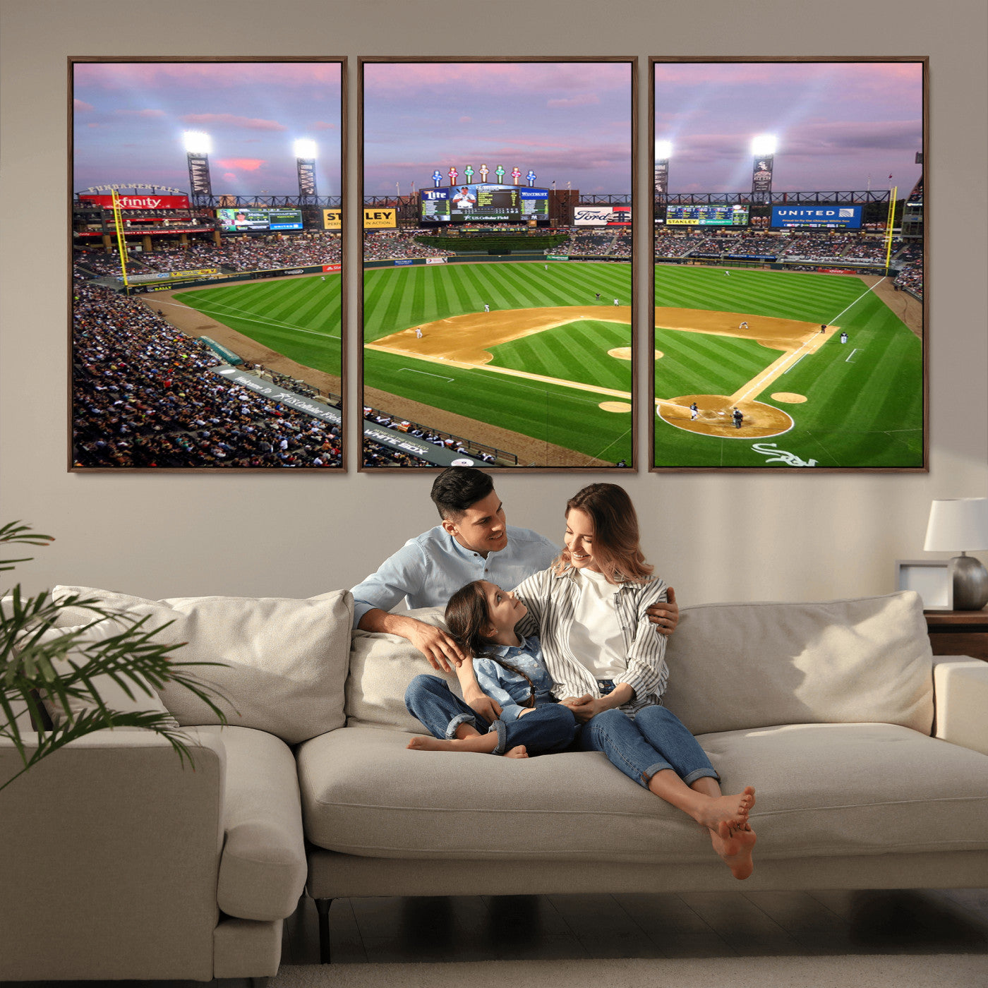 MGV-FC-60X30-3P - Chicago White Sox Baseball Team Print Canvas- Guaranteed Rate Field Stadium Wall Art Canvas Print