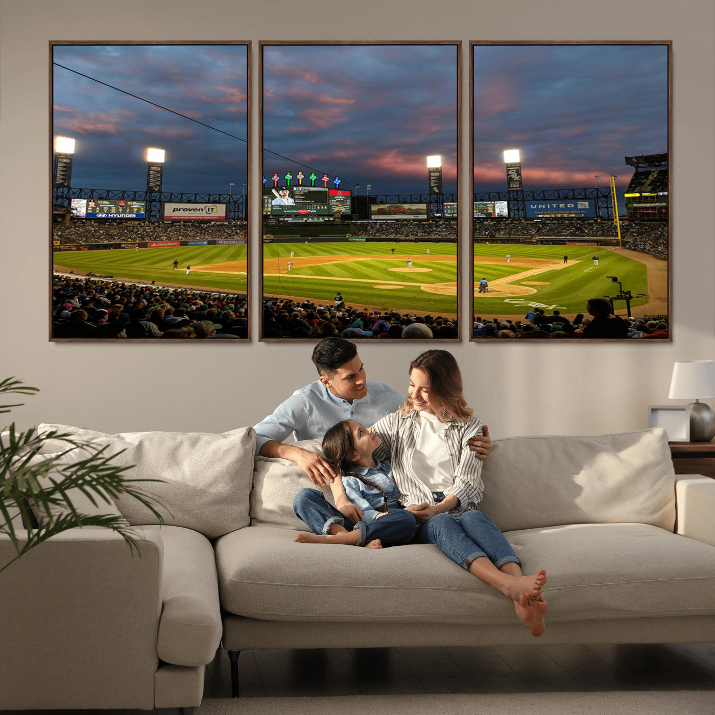 MGV-FC-60X30-3P - Chicago White Sox Baseball Team Print Canvas- Guaranteed Rate Field Stadium Wall Art Canvas Print