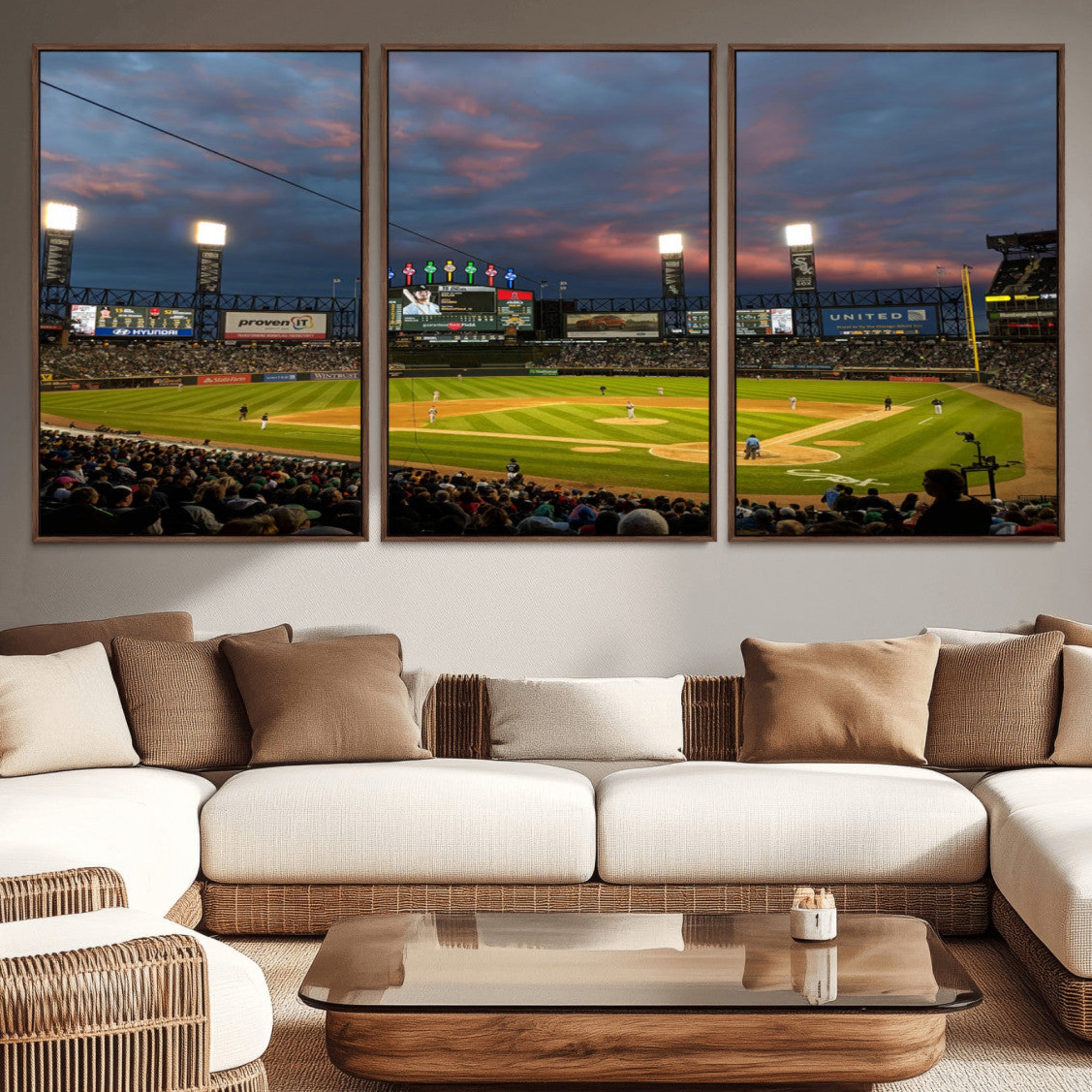 96063-MGV-CV-36X24-Chicago White Sox Baseball Team Print Canvas- Guaranteed Rate Field Stadium Wall Art Canvas Print