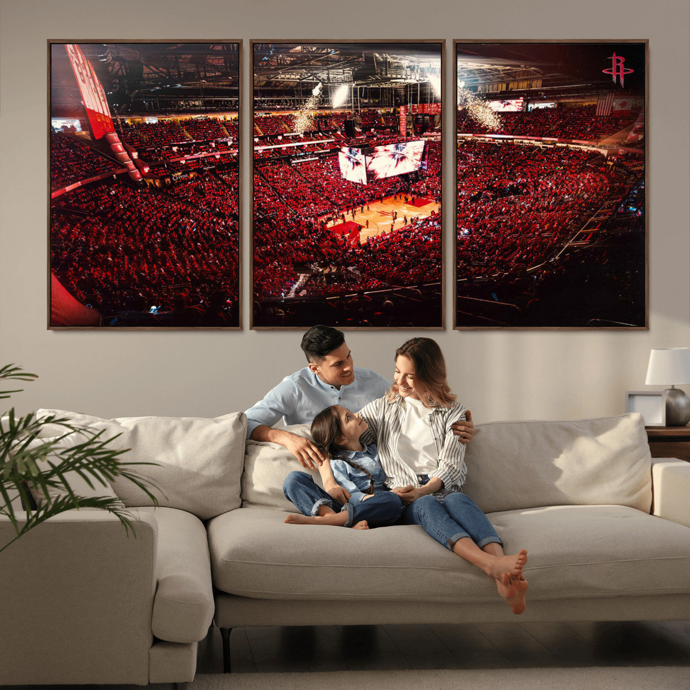 MGV-FC-60X30-3P - Houston Rockets Basketball Team Print Canvas- Houston Toyota Center Stadium Wall Art Canvas Print