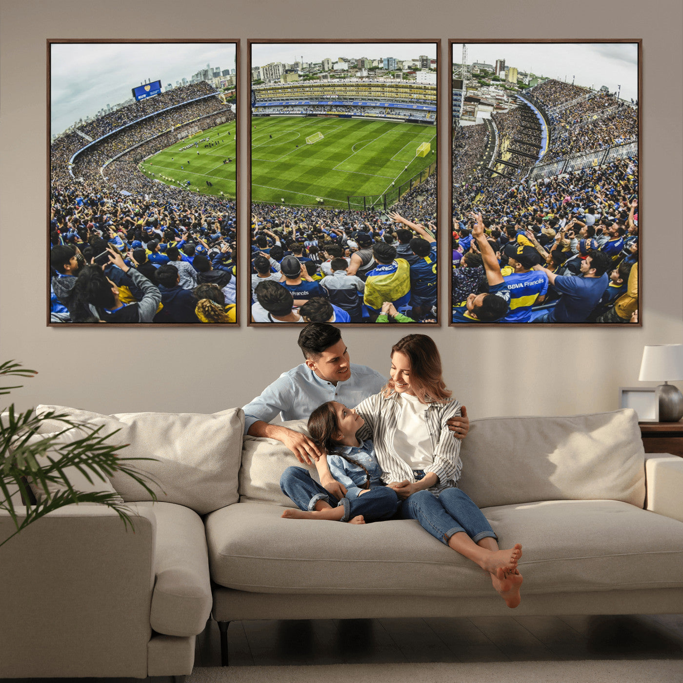MGV-FC-60X30-3P - Boca Juniors Soccer Team Print Wall Art - Buenos Aires Bombonera Stadium Canvas Print