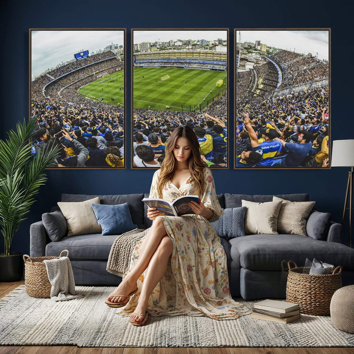 63839-MGV-CV-36X24 - Boca Juniors Soccer Team Print Wall Art, Buenos Aires Bombonera Stadium