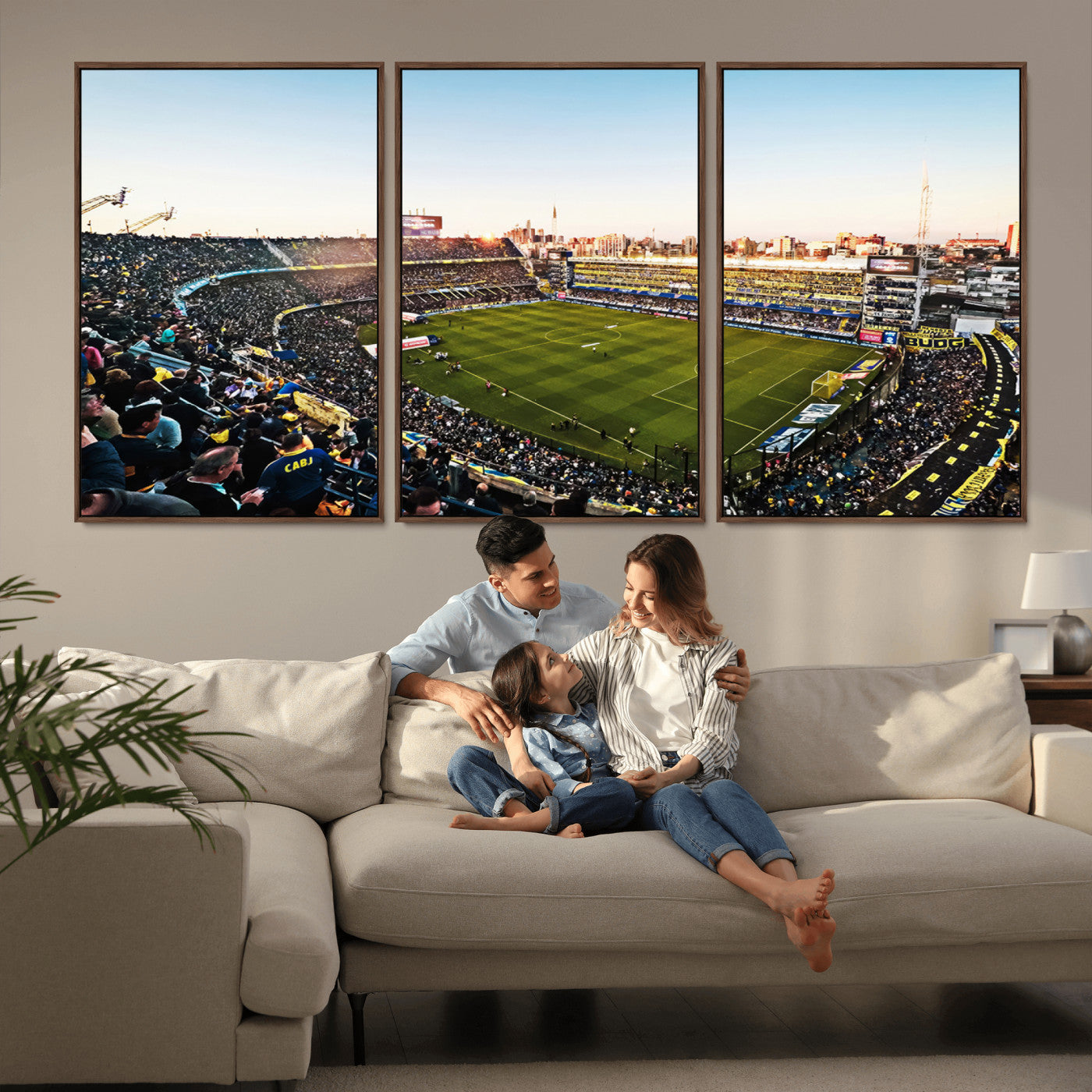 MGV-FC-60X30-3P - Boca Juniors Soccer Team Print - Buenos Aires Bombonera Stadium Wall Art Canvas Print