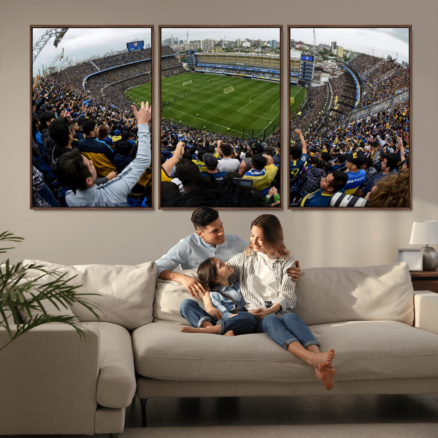 MGV-FC-60X30-3P - Boca Juniors Soccer Team Print - Buenos Aires Bombonera Stadium Wall Art Canvas Print
