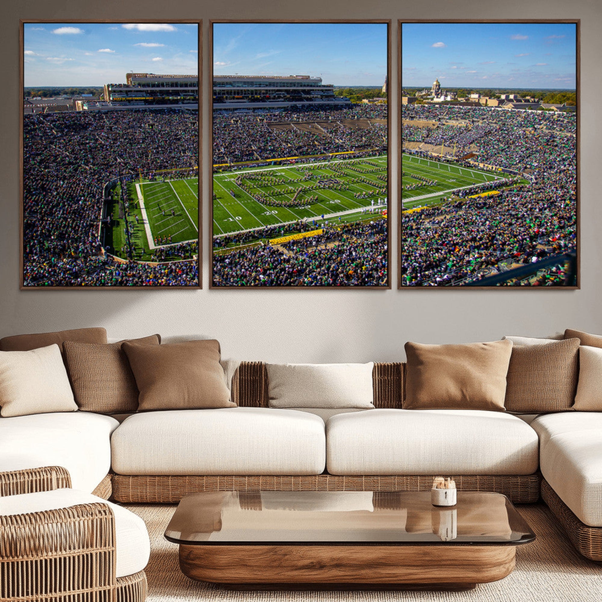 50114-MGV-CV-36X24-Notre Dame Fighting Irish Football Team Print - Notre Dame Stadium Wall Art Canvas Print