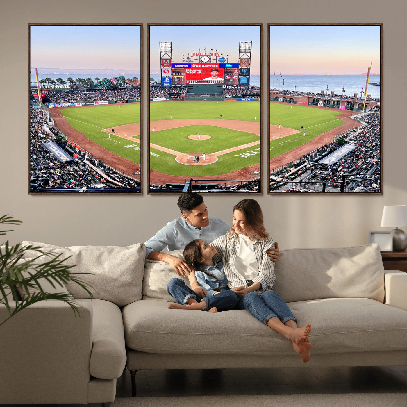 MGV-FC-60X30-3P - San Francisco Giants Baseball Team Print - Oracle Park Stadium Wall Art Canvas Print