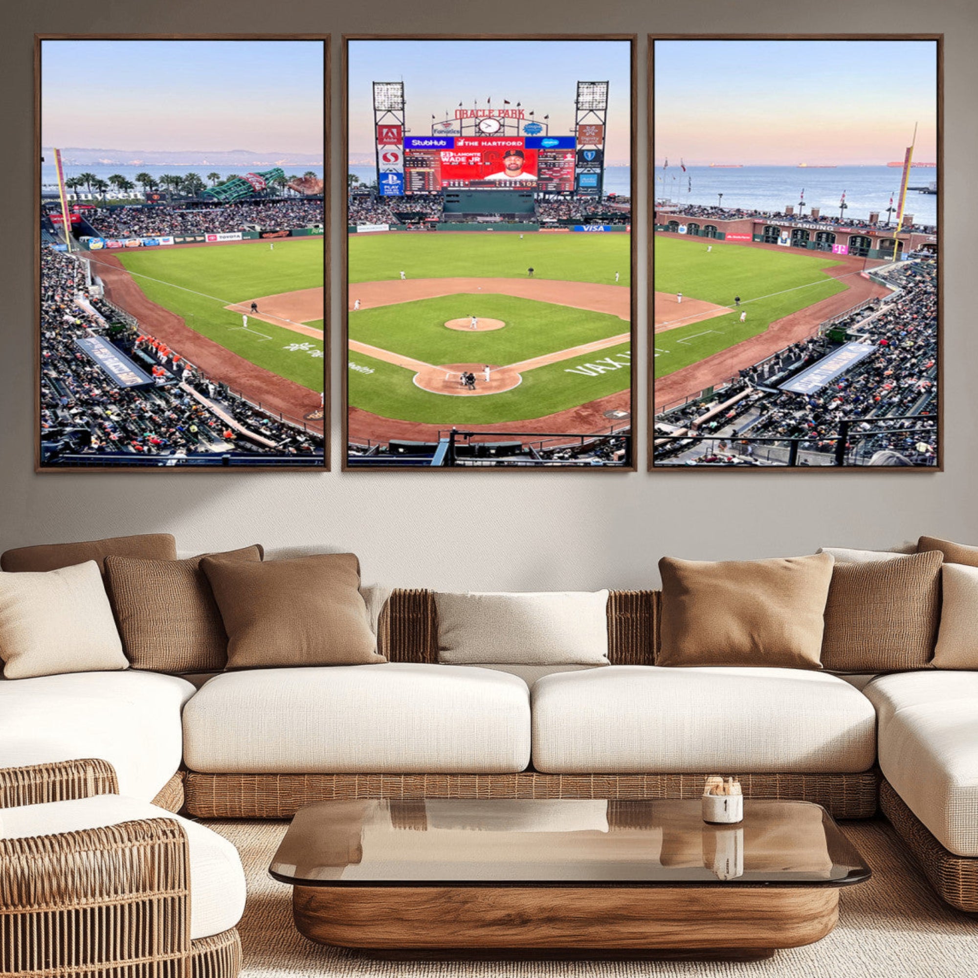 16055-MGV-CV-36X24-San Francisco Giants Baseball Team Print - Oracle Park Stadium Wall Art Canvas Print
