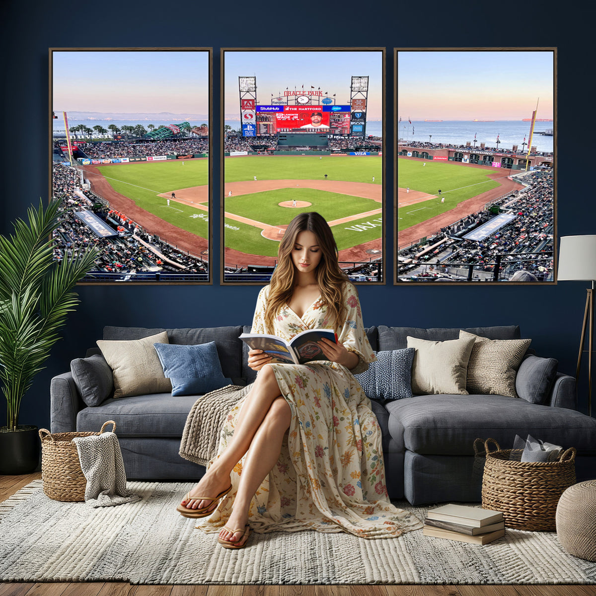 16055-MGV-CV-36X24 - San Francisco Giants Baseball Team Print, Oracle Park