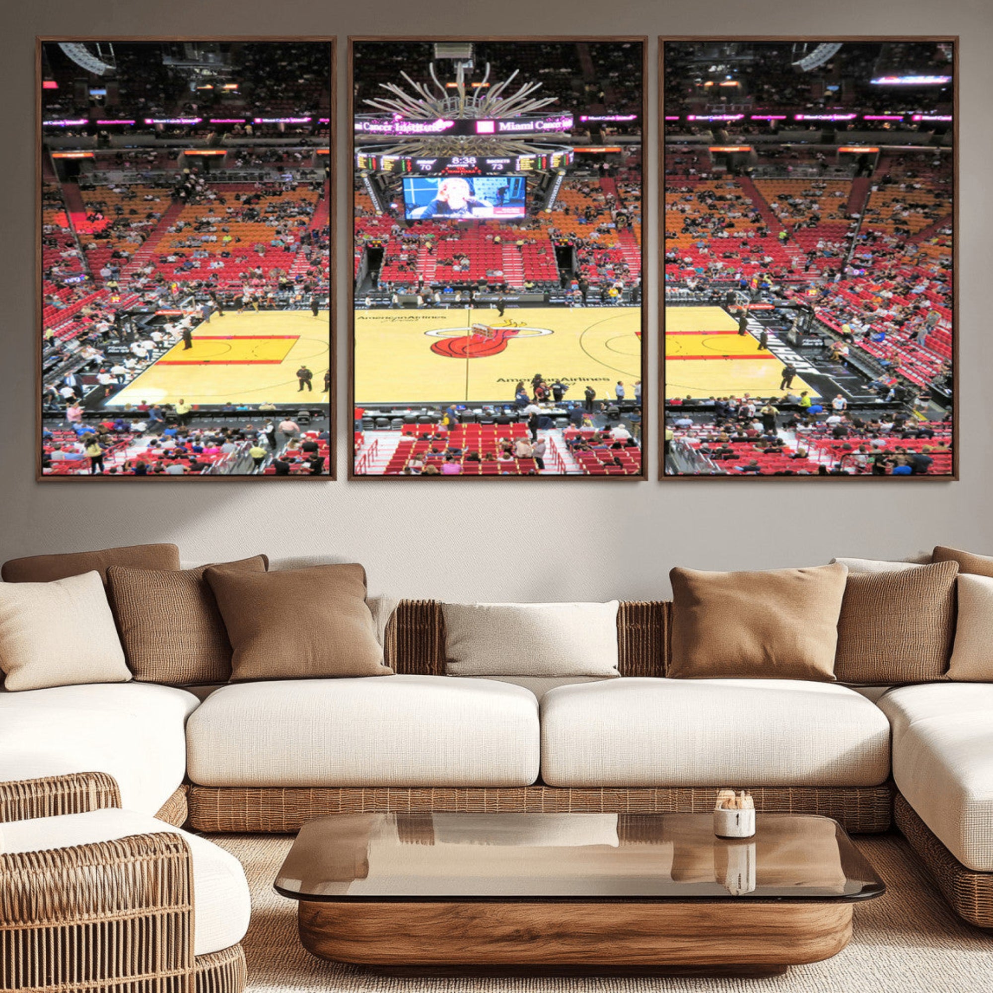 44024-MGV-CV-36X24-Miami Heat Basketball Team Print Wall Art- Kaseya Center Stadium Wall Art Canvas Print