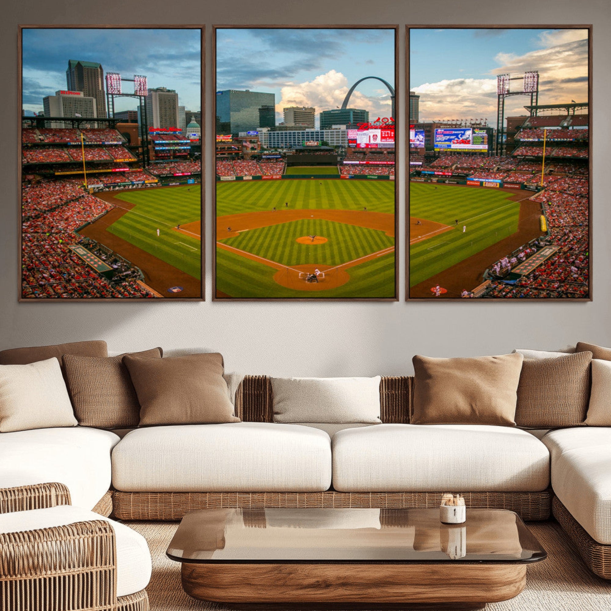 34054-MGV-CV-36X24-St. Louis Cardinals Baseball Team Print - Busch Stadium Wall Art Canvas Print