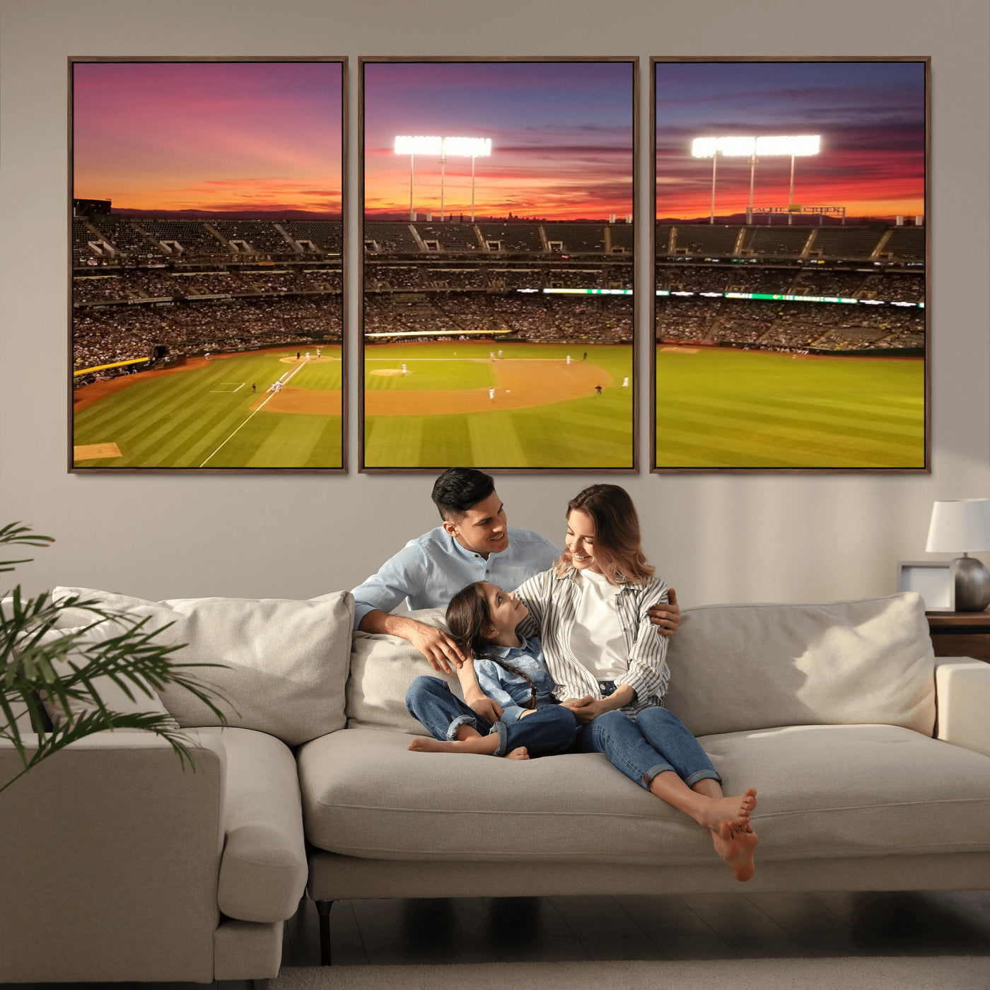 MGV-FC-60X30-3P - Oakland Athletics Baseball Team Print - Oakland Coliseum Stadium Wall Art Canvas Print