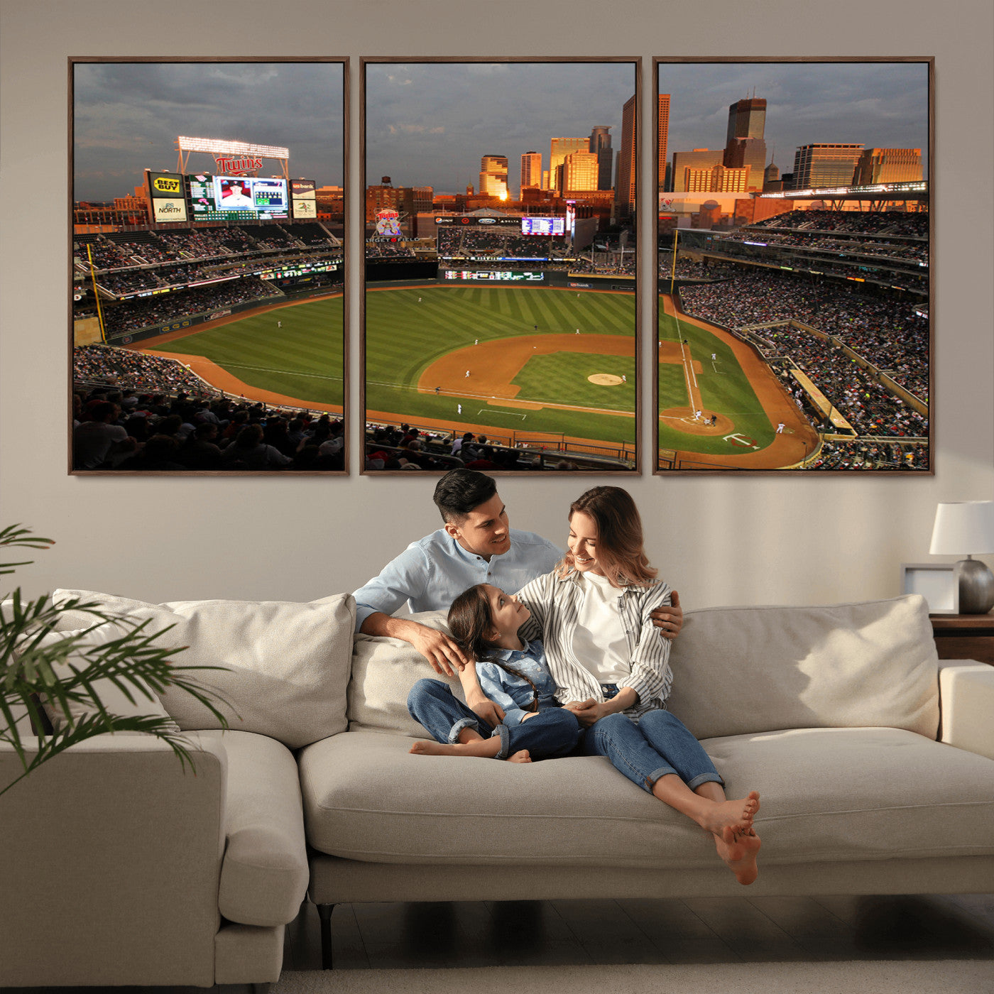 MGV-FC-60X30-3P - Minnesota Twins Baseball Team Print - Minneapolis Target Field Stadium Wall Art Canvas Print