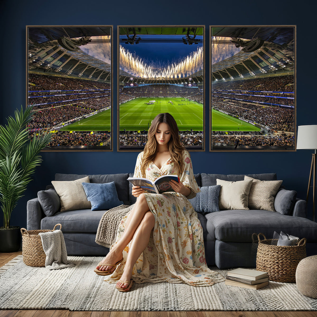 40157-MGV-CV-36X24 - Tottenham Hotspur Football Team Print, London Tottenham Hotspur Stadium Wall Art