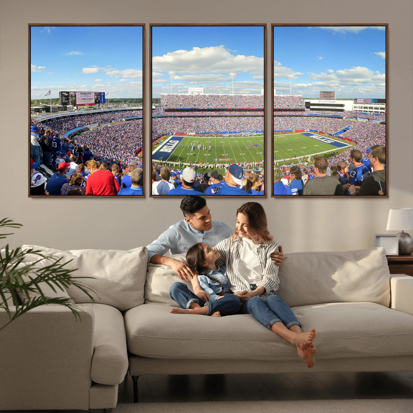MGV-FC-60X30-3P - Buffalo Bills NFL Football Team Print - Buffalo Highmark Stadium Wall Art Canvas Print