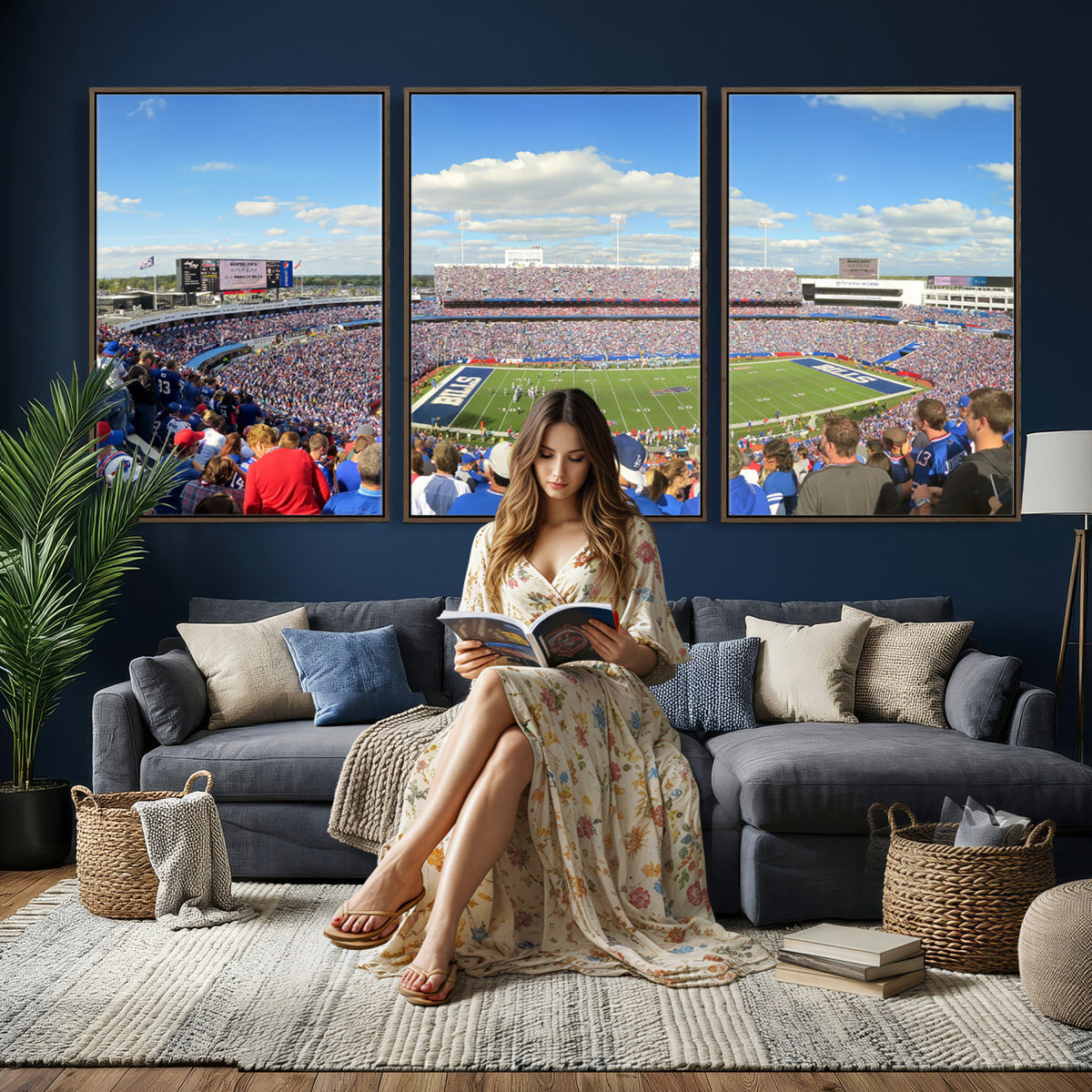 35302-MGV-CV-36X24 - Buffalo Bills NFL Football Team Print, Game Day at Buffalo Highmark Stadium