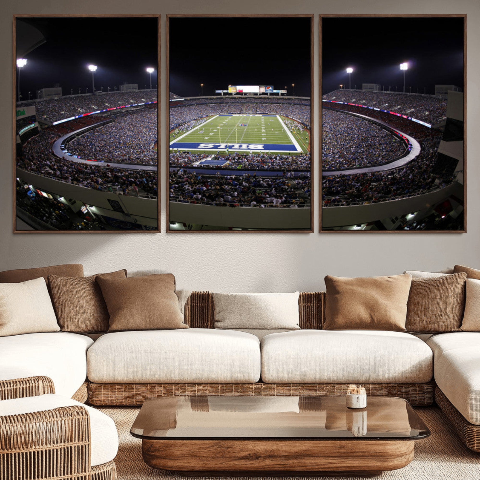 98546-MGV-CV-36X24-Buffalo Bills NFL Football Team Print - Buffalo Highmark Stadium Wall Art Canvas Print