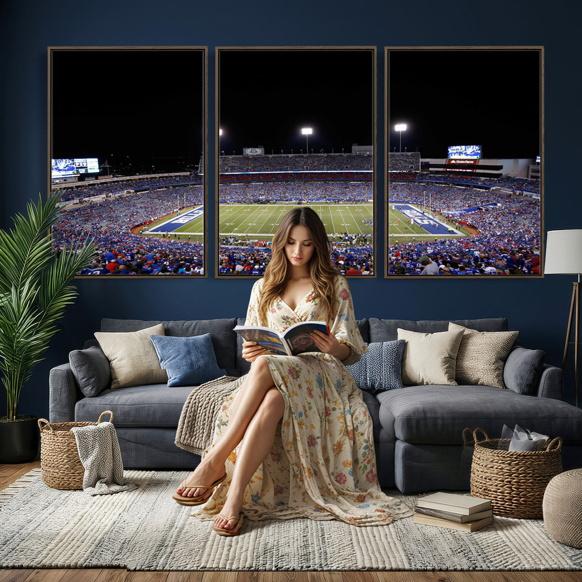 59036-MGV-CV-36X24 - Buffalo Bills Wall Art, Buffalo Bills Stadium Canvas Print for Sports Decor