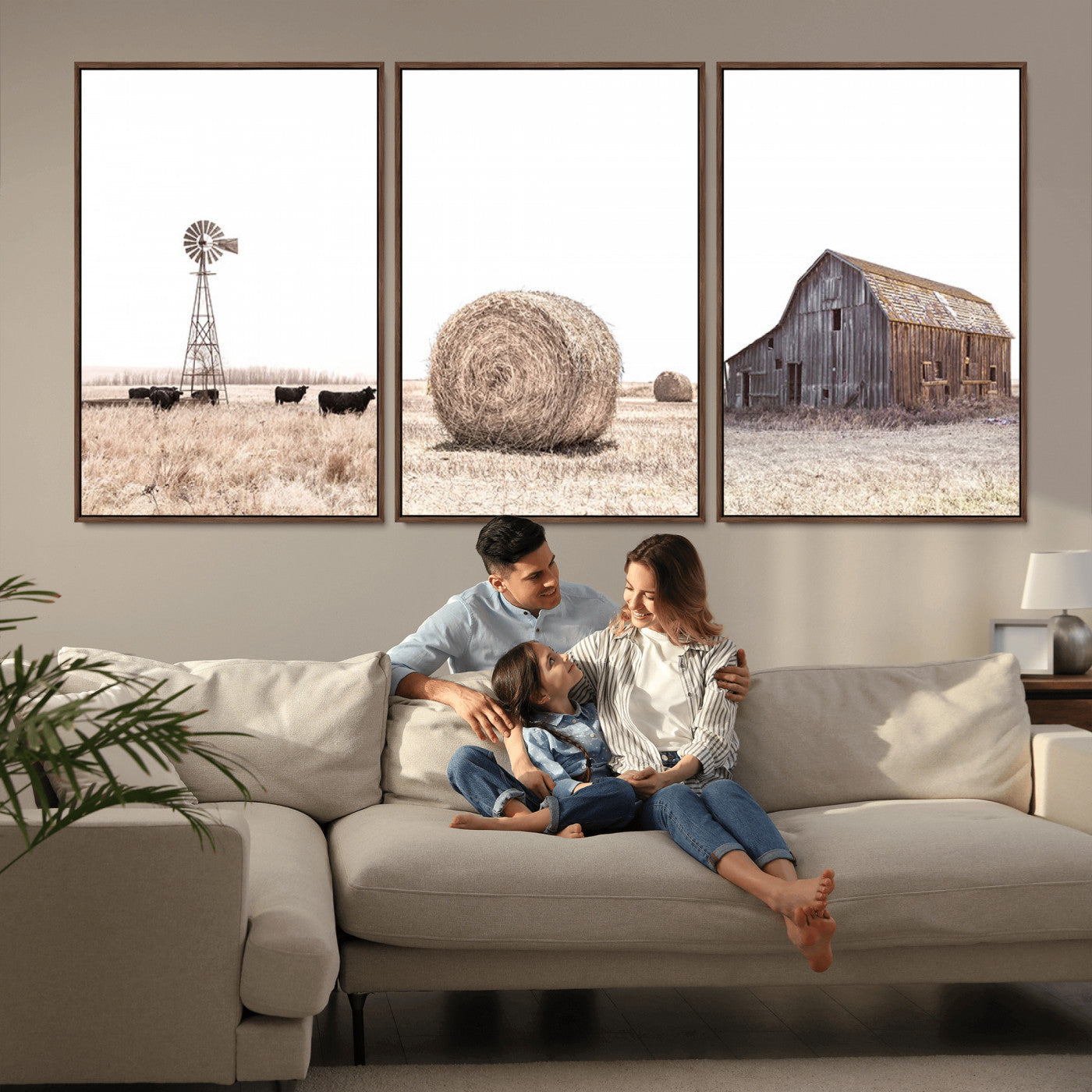 30918-MGV-FC-60X30-3P_Walnut-Farm Prints Set, Set of 6 Farmhouse Wall Art, Country House Decor, Barn Print, Wheat Print, Farmhouse Wall Art, Gallery Wall Art, Farm Print