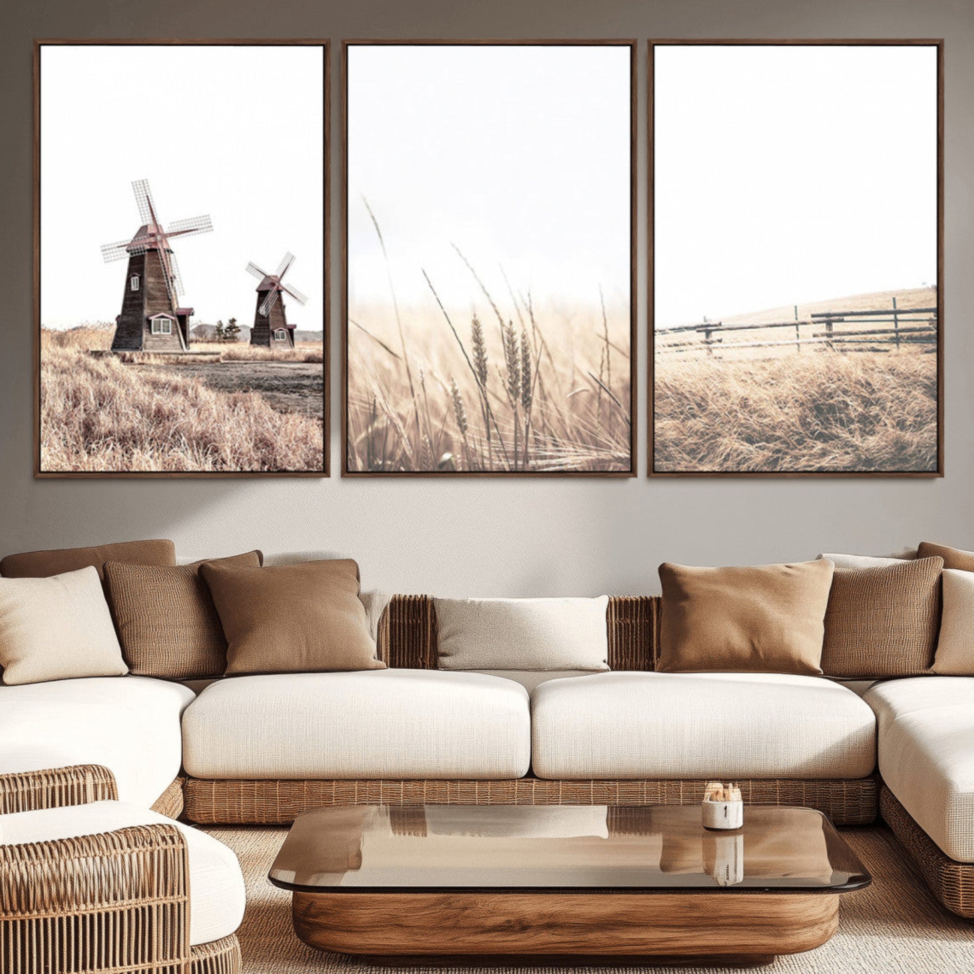 56649-MGV-CV-36X24-Farm Prints Set, Farmhouse Wall Art Canvas, Country House Decor, Country House Decor, Barn Print,