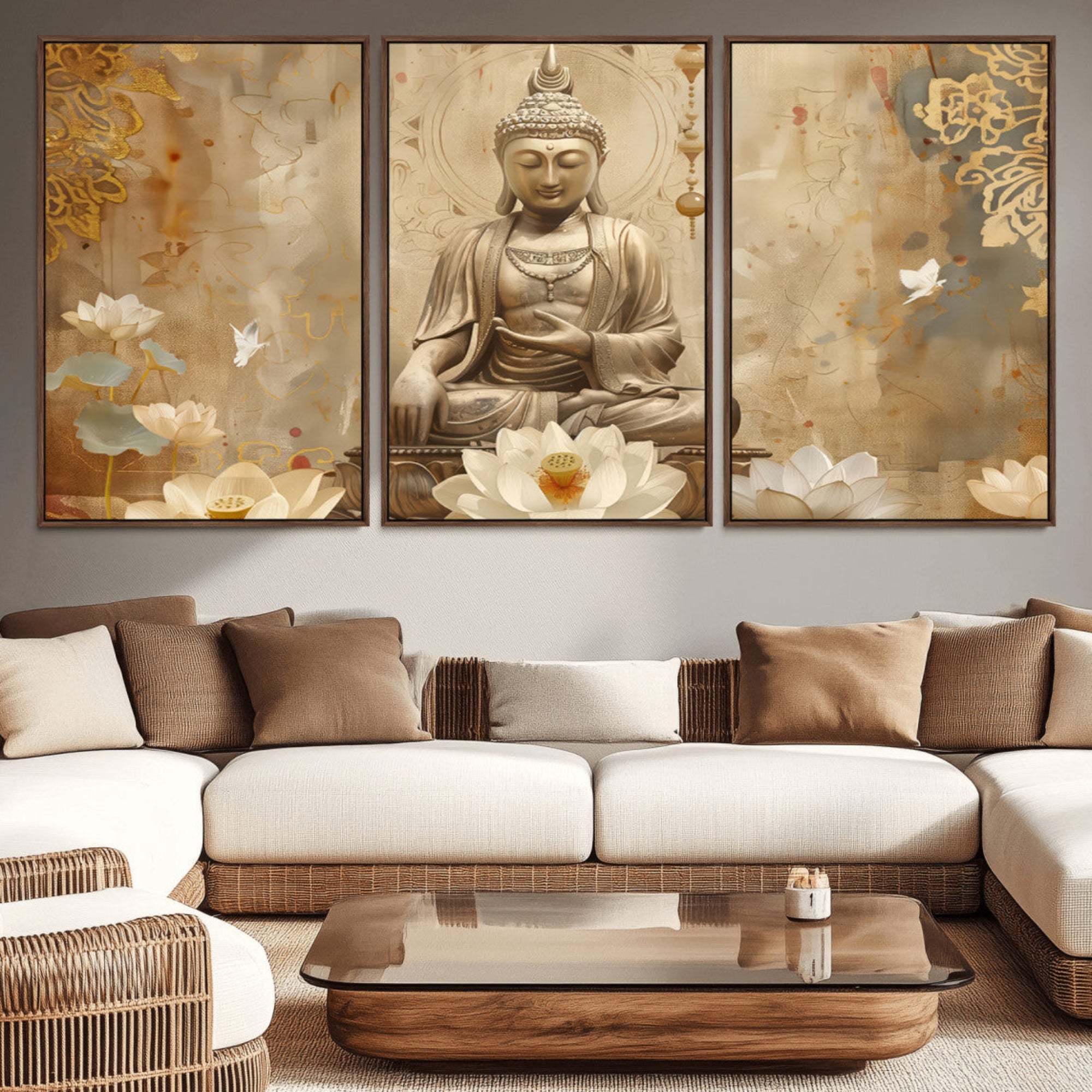 50098-MGV-CV-36X24-Buddha Wall Art Canvas Print, Buddha Meditation Room Decor, Yoga Room Wall Decor