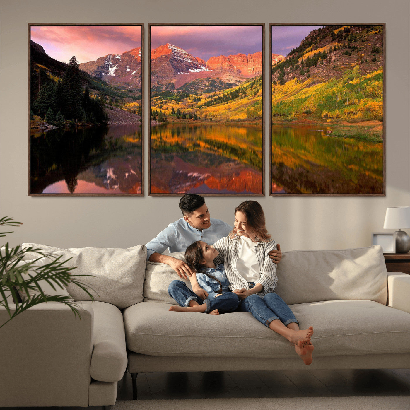 86946-MGV-CV-36X24-Colorado Rockies Mountain Sunset Wall Art | Ready to Hang and Framed | Scenic Nature Landscape