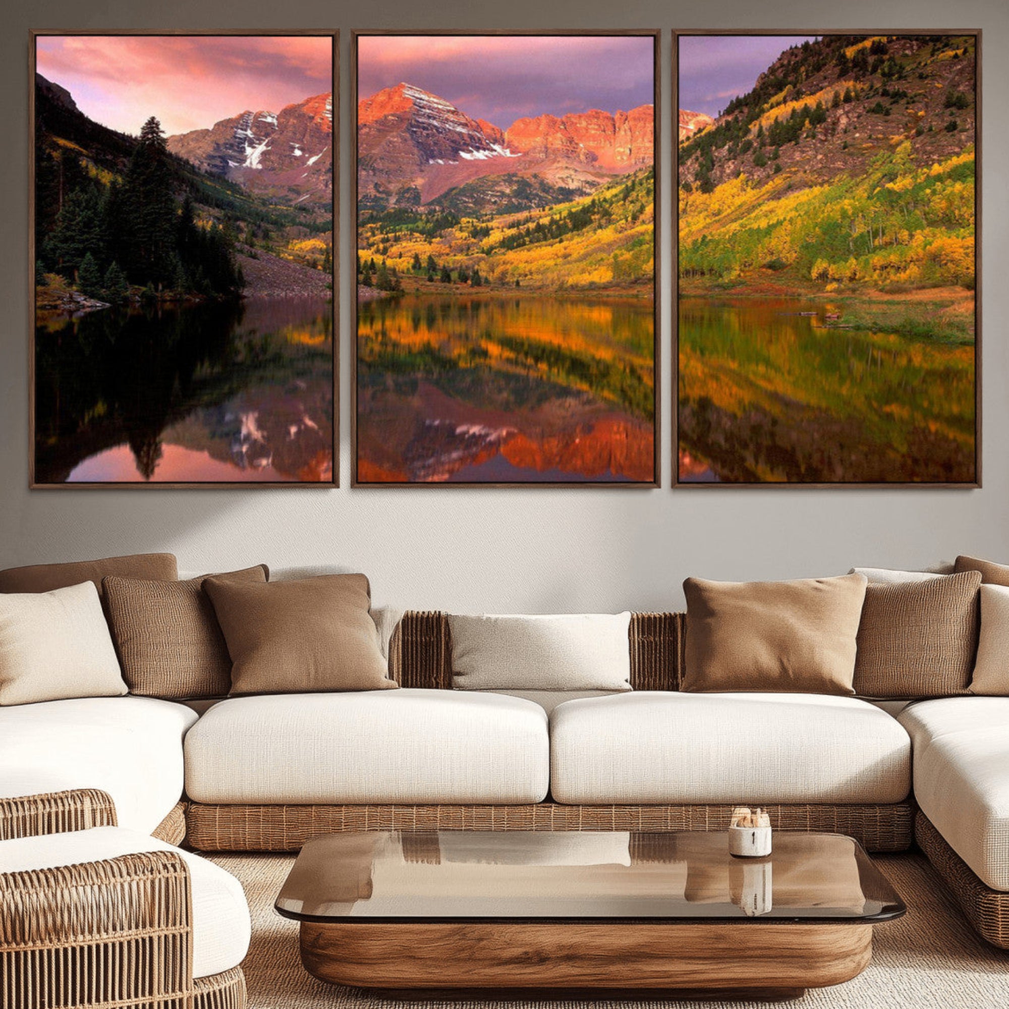86946-MGV-CV-36X24-Colorado Rockies Mountain Sunset Wall Art | Ready to Hang and Framed | Scenic Nature Landscape