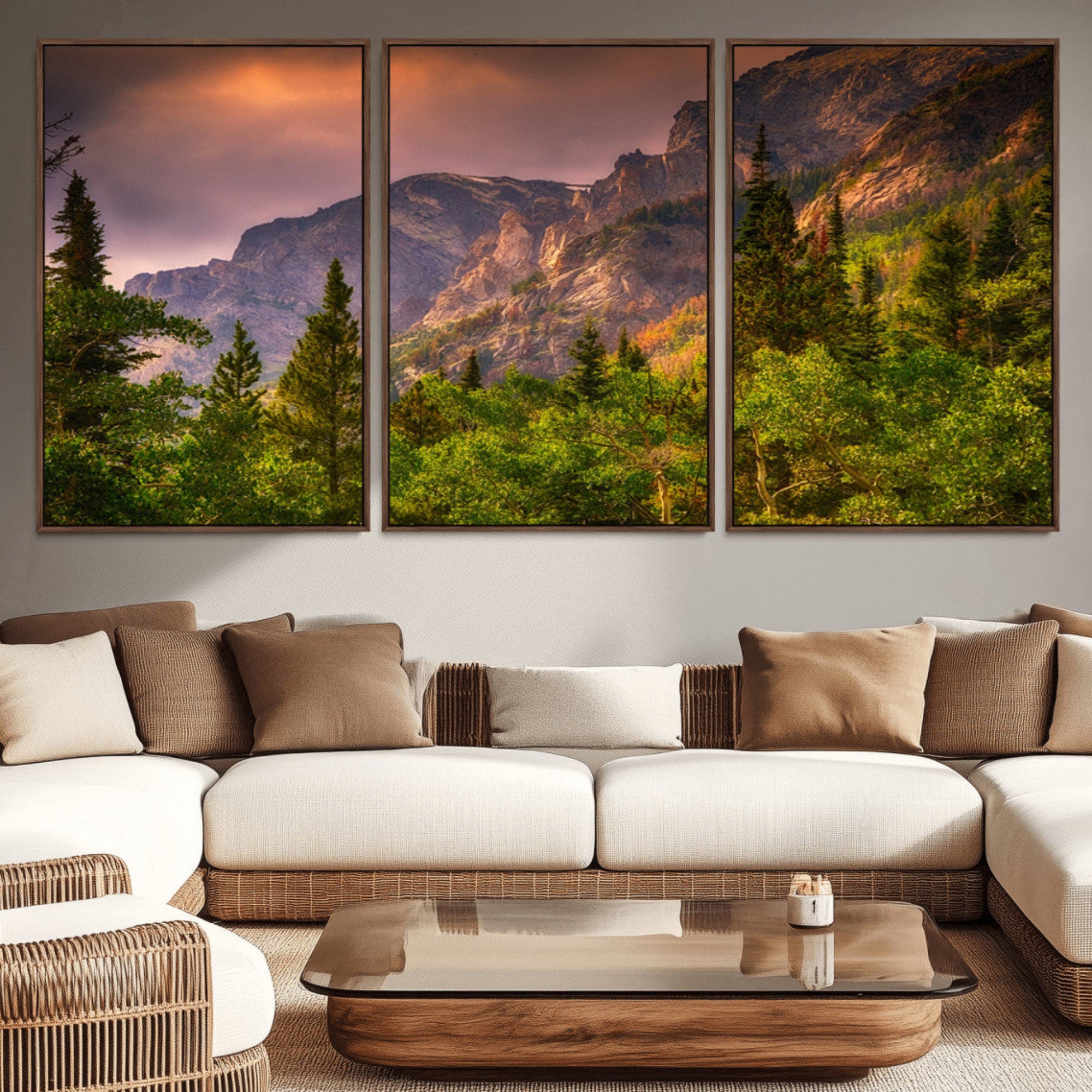81684-MGV-CV-36X24-Colorado Rockies Mountains Wall Art Canvas Print | Ready to Hang Framed Mountain Landscape