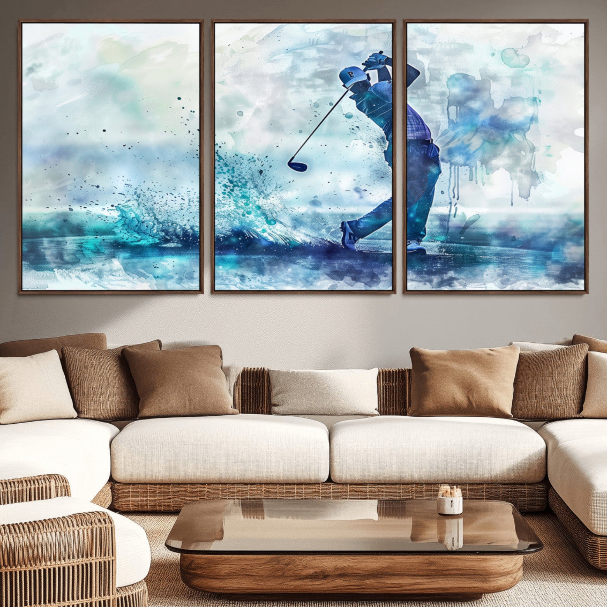 45328-MGV-CV-36X24-Golf Swing Wall Art Canvas Print - Sports-Inspired Watercolor Decor - Ready to Hang
