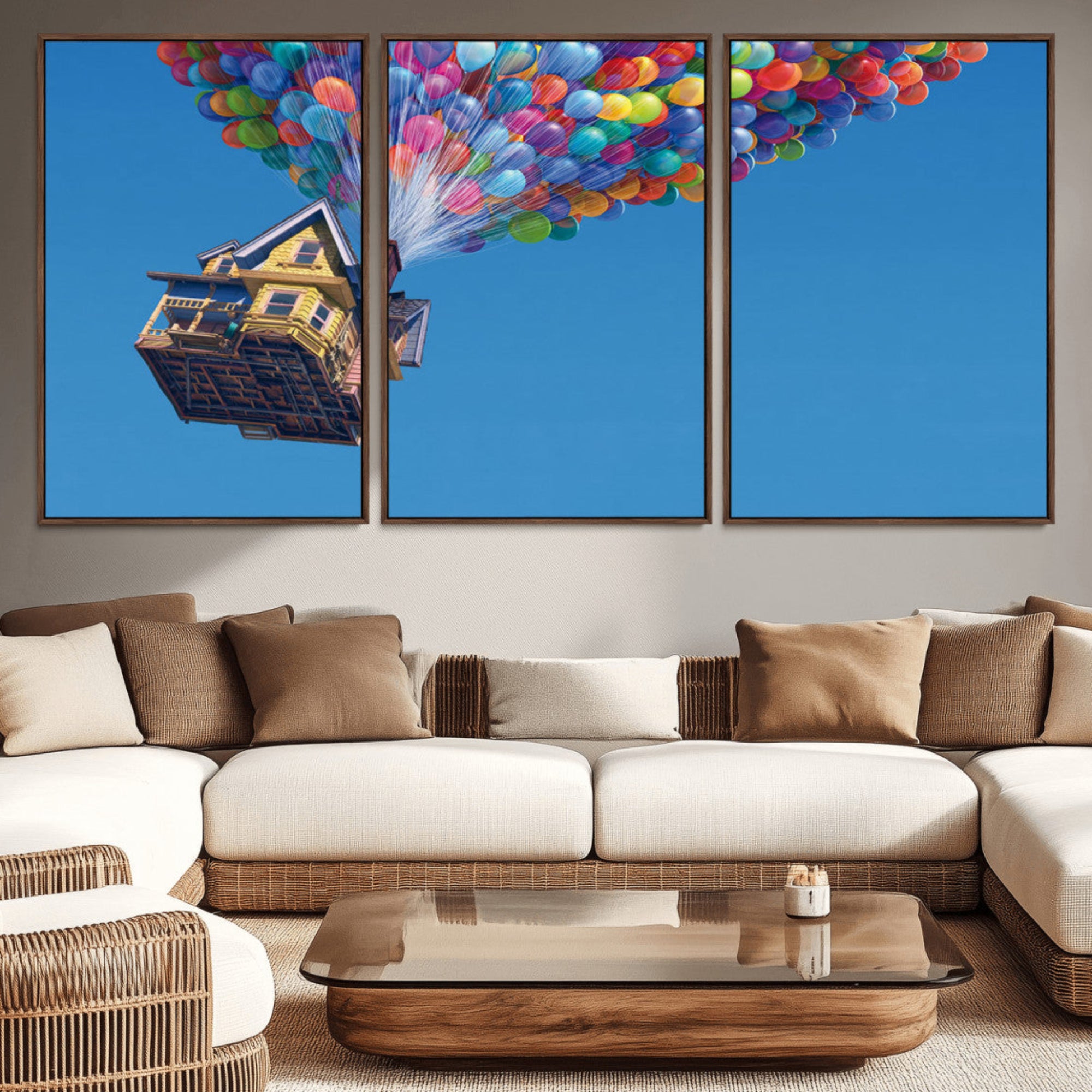 98607-MGV-CV-36X24-Carl Fredricksen, Up Movie Wall Art, Balloons Wall Art, Air Balloons for Kids Room Print