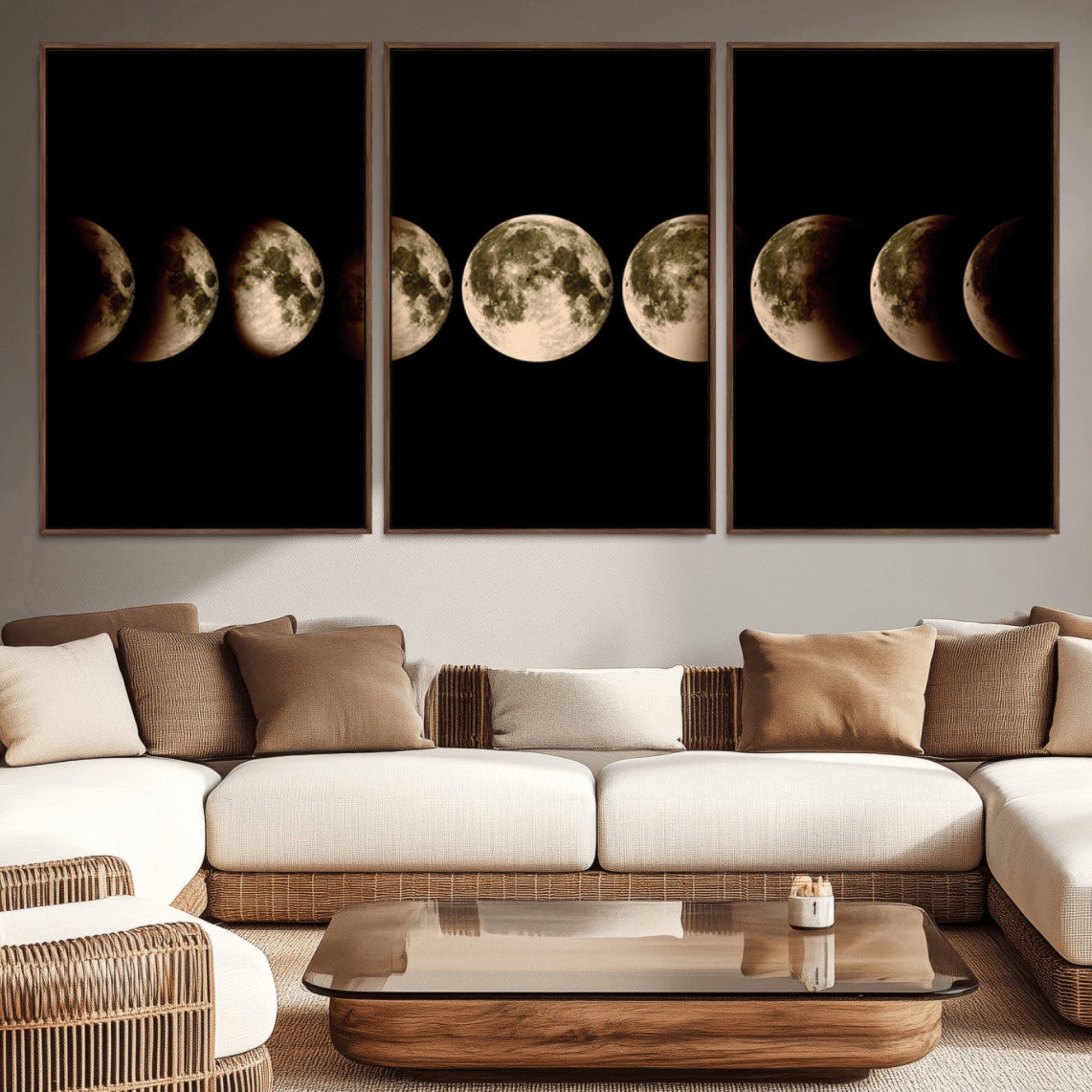 52750-MGV-CV-36X24-Phases of the Moon Wall Art | Canvas Print for Modern Wall Decor | Ready to Hang and Framed