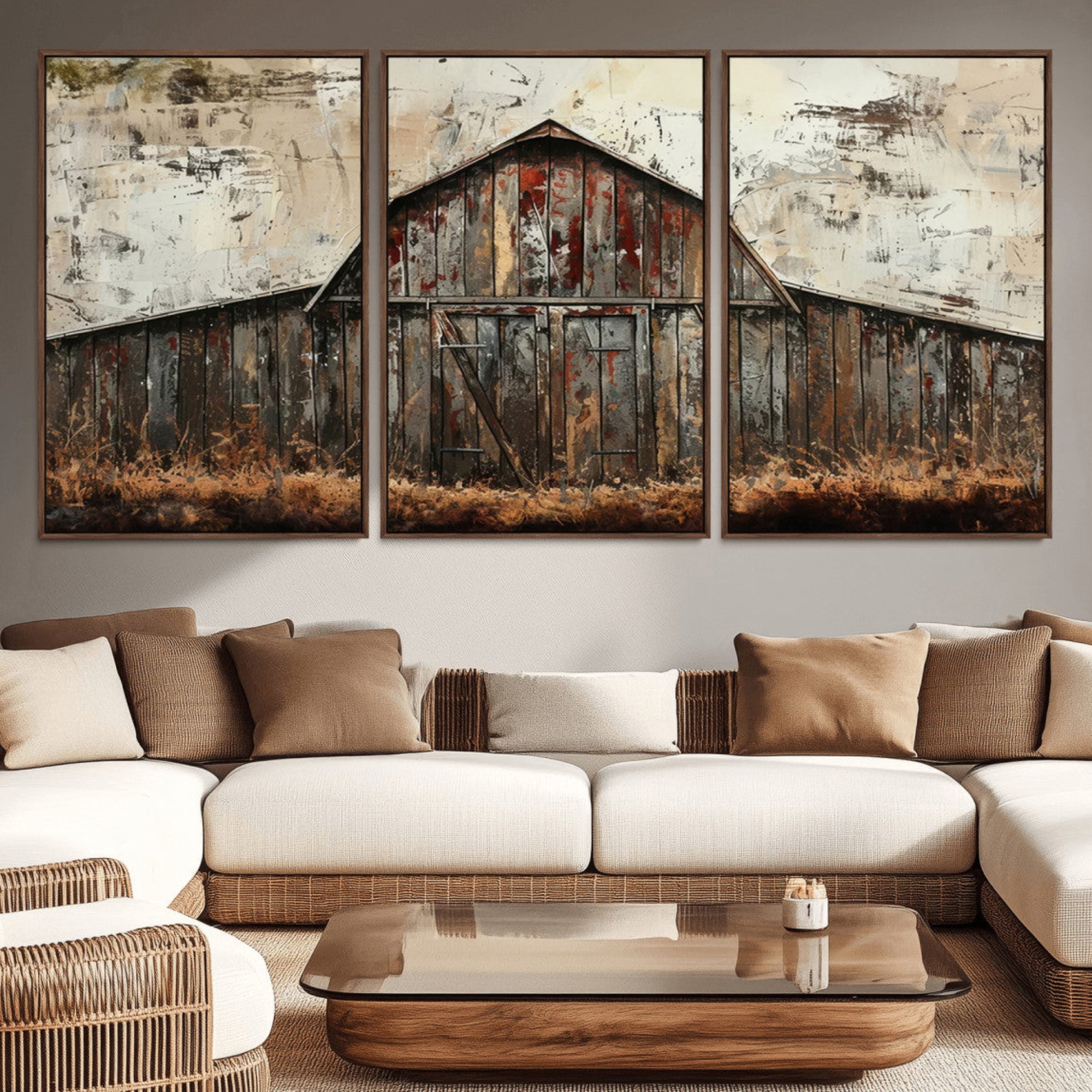 94486-MGV-CV-36X24-Rustic Barn Wall Art | Farmhouse Wall Decor Canvas Print | Ready to Hang Barn Decor for Cabin or